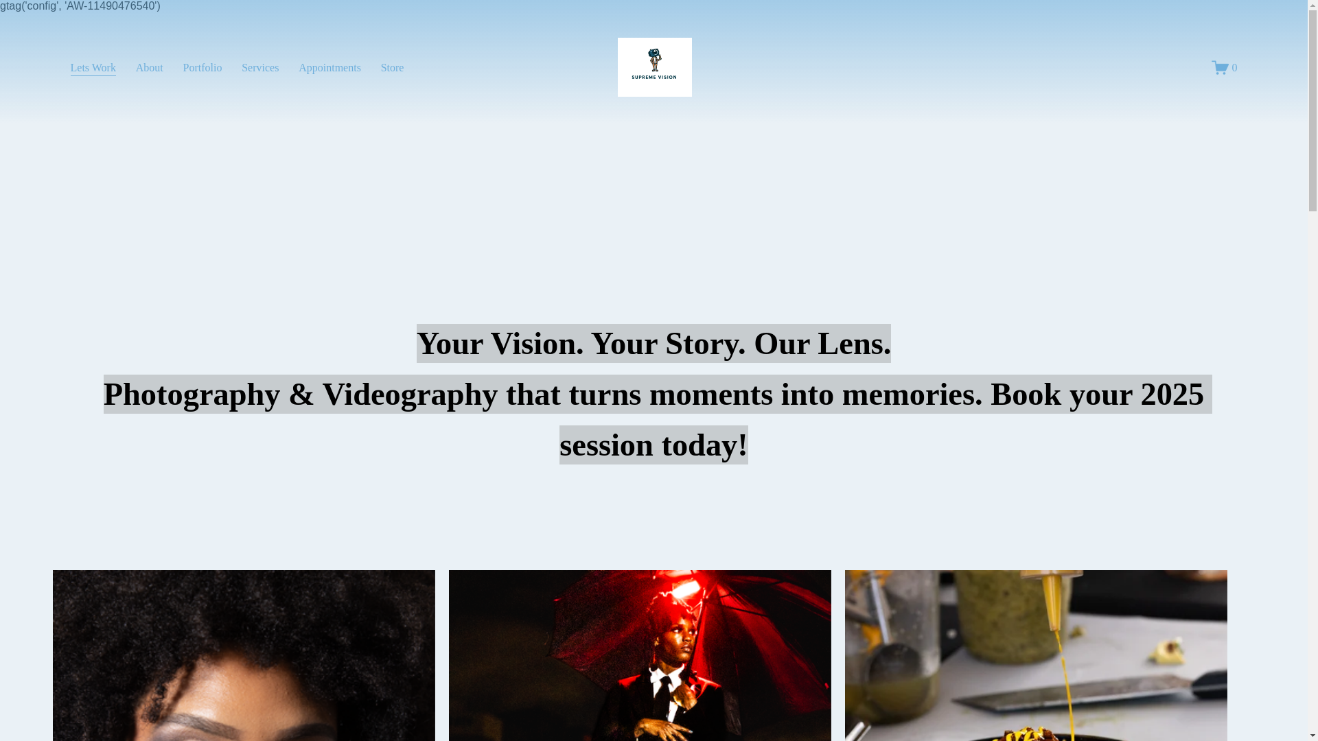 website screenshot of https://supremevisionproductions.com/
