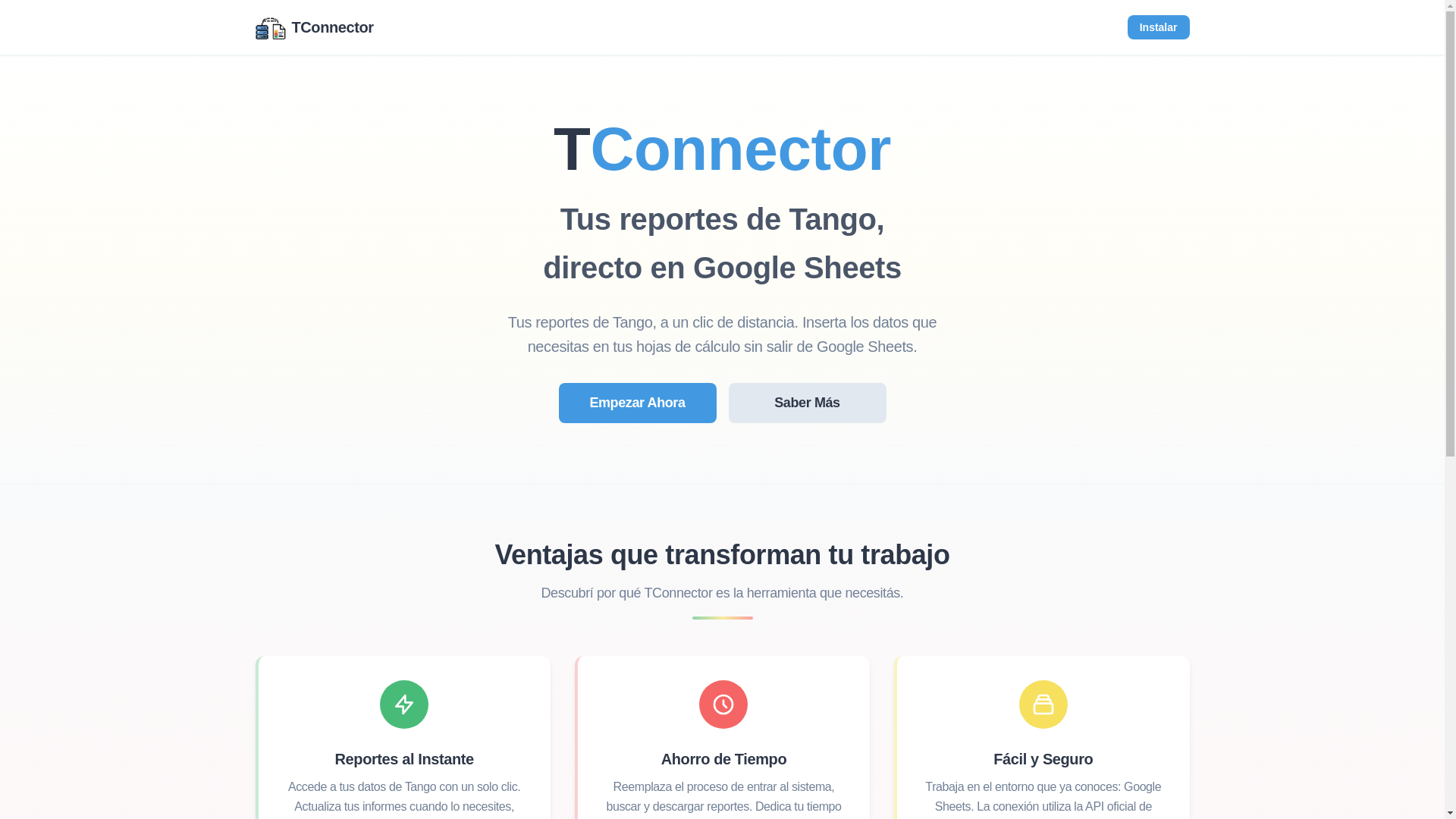 website screenshot of https://tconnector.com.ar/