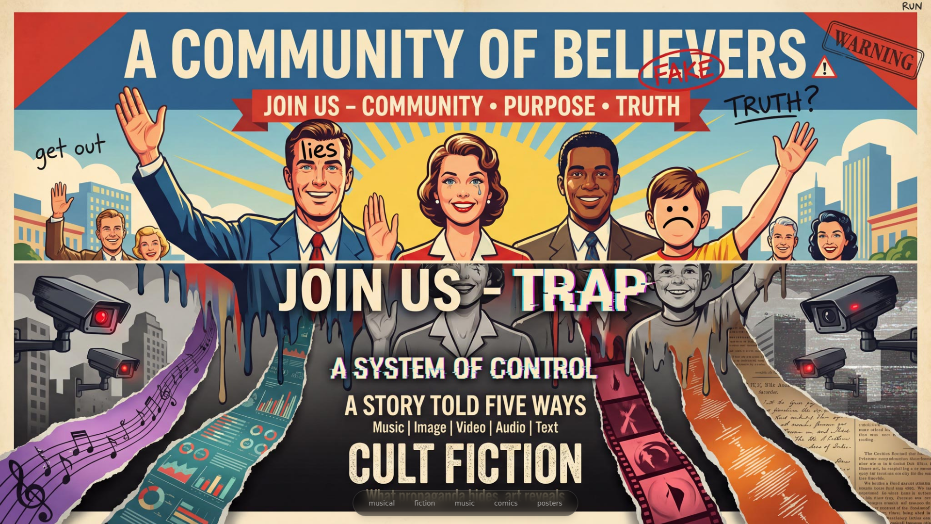 website screenshot of https://cultfiction.art/