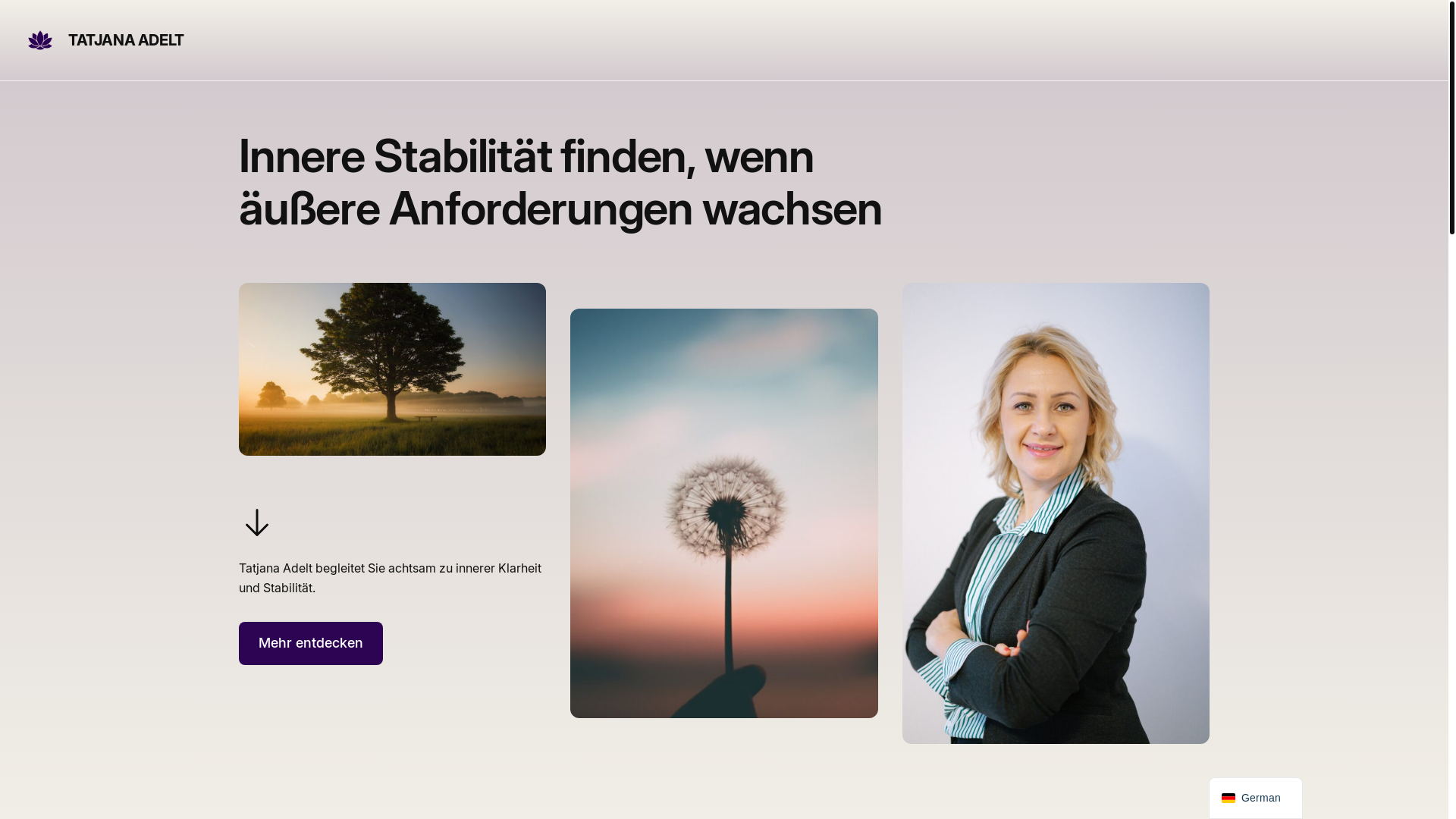 website screenshot of https://tatjana-adelt.de/