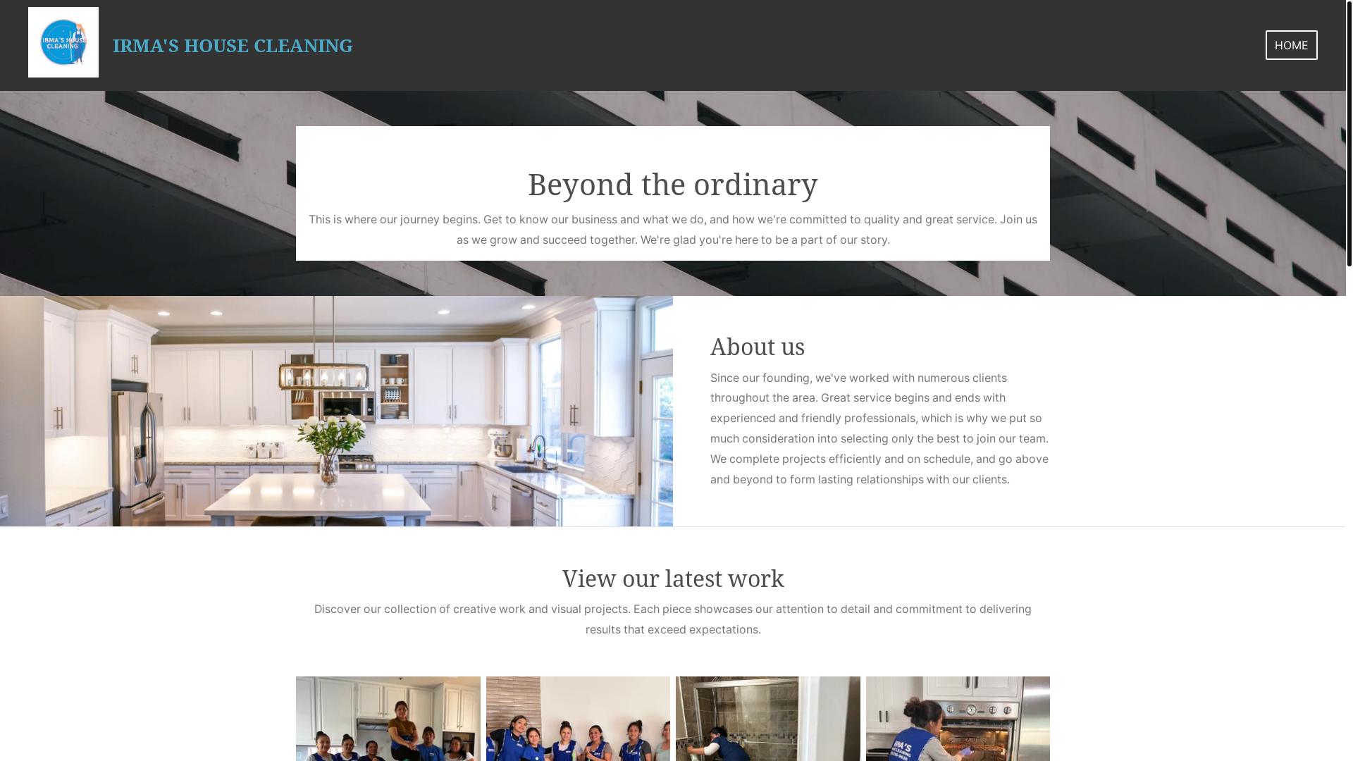 website screenshot of https://irmashousecleaning.net/