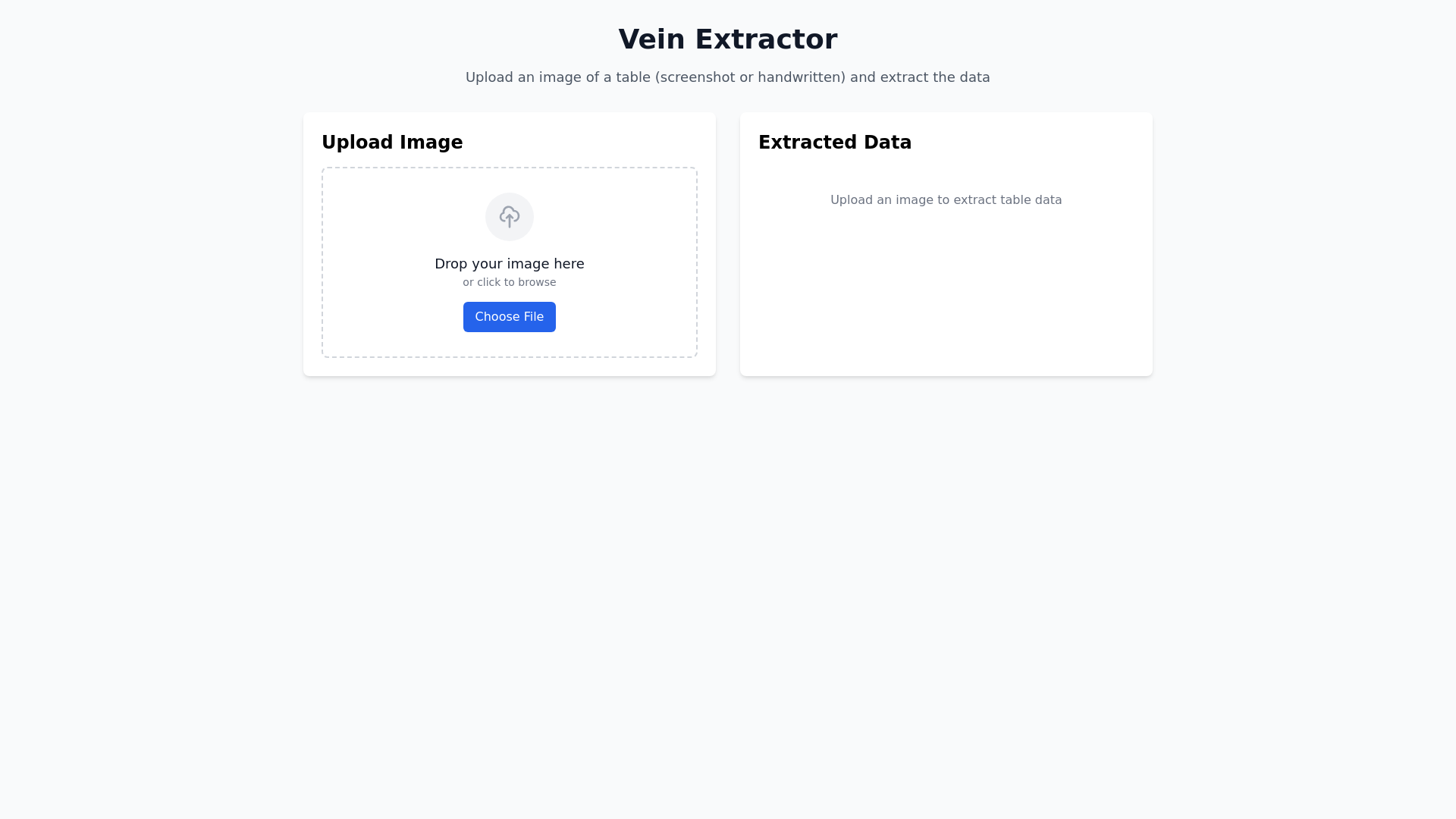 website screenshot of https://vein-extractor.pages.dev/