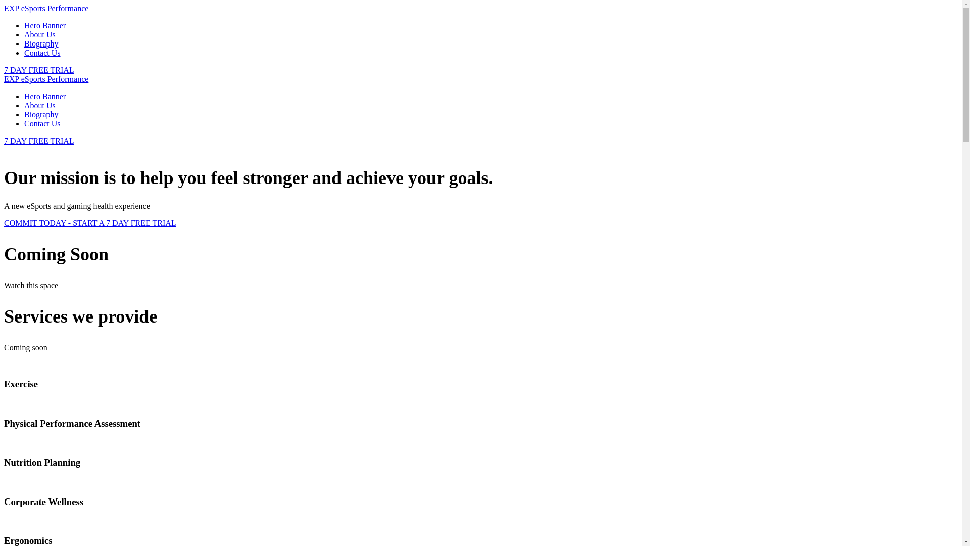 website screenshot of https://expesportsperformance.com/