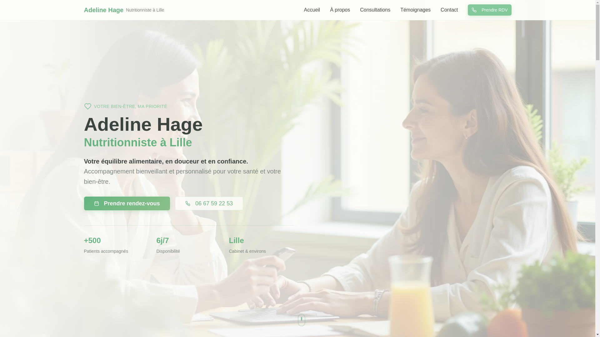 website screenshot of https://adeline-hage.pro/