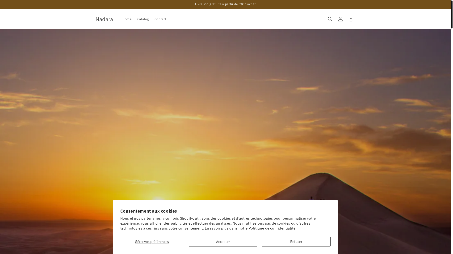 website screenshot of https://nadara-senteurs.fr/