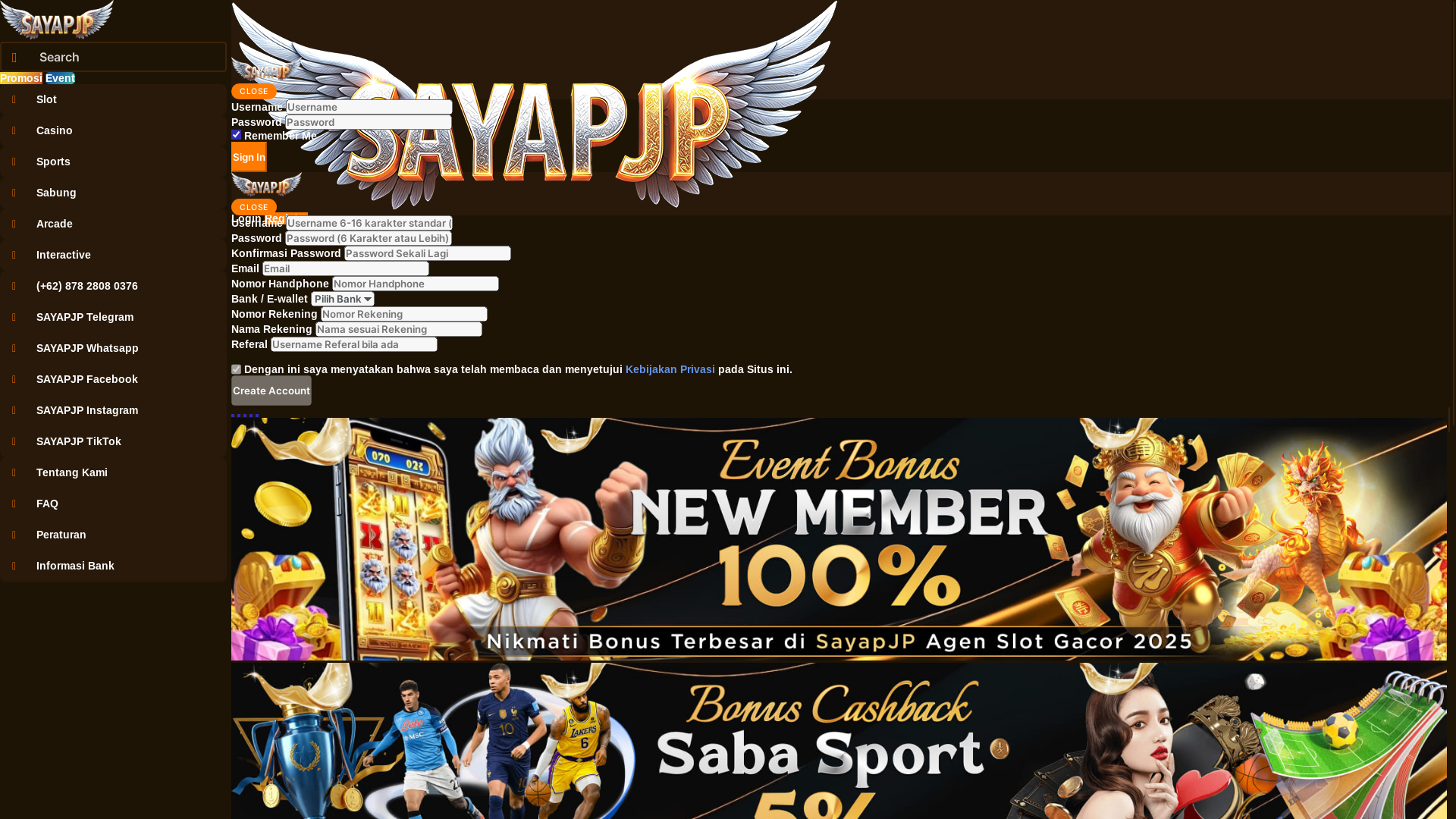 website screenshot of https://sayapjpstecu.com/