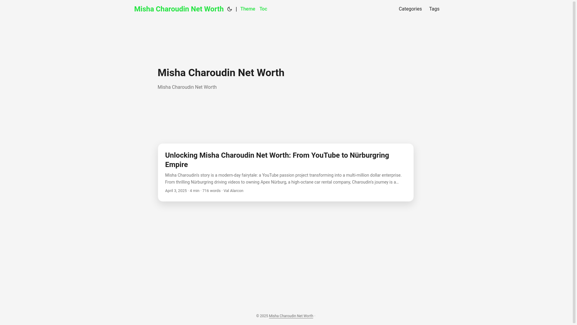 website screenshot of https://misha-charoudin-net-worth.pages.dev/