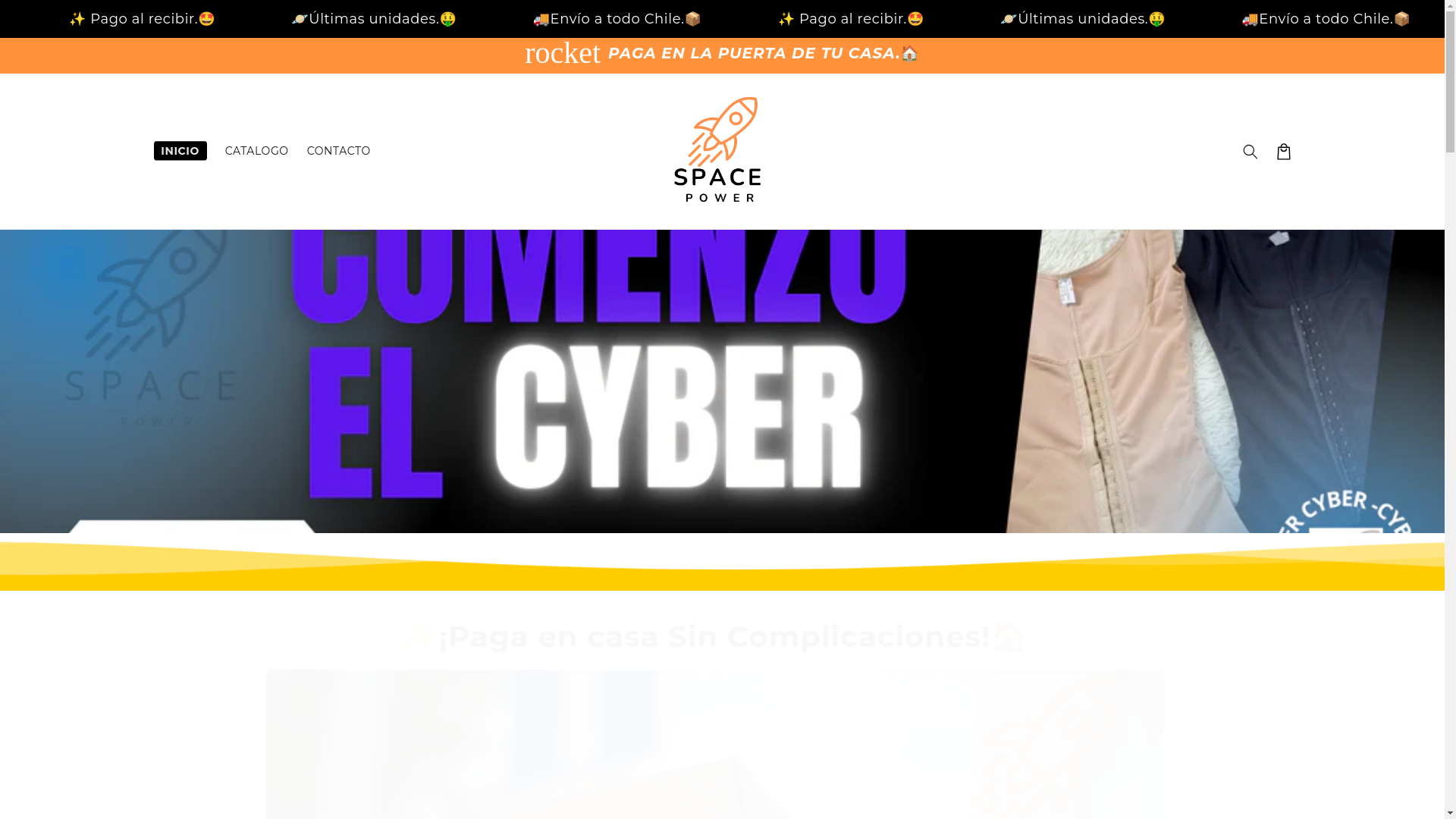 website screenshot of https://spacepowerecuador.store/
