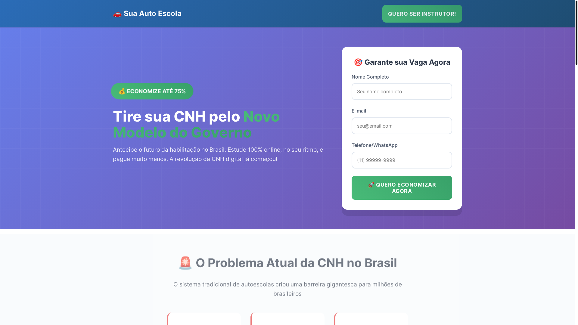 website screenshot of https://suaautoescola.pages.dev/