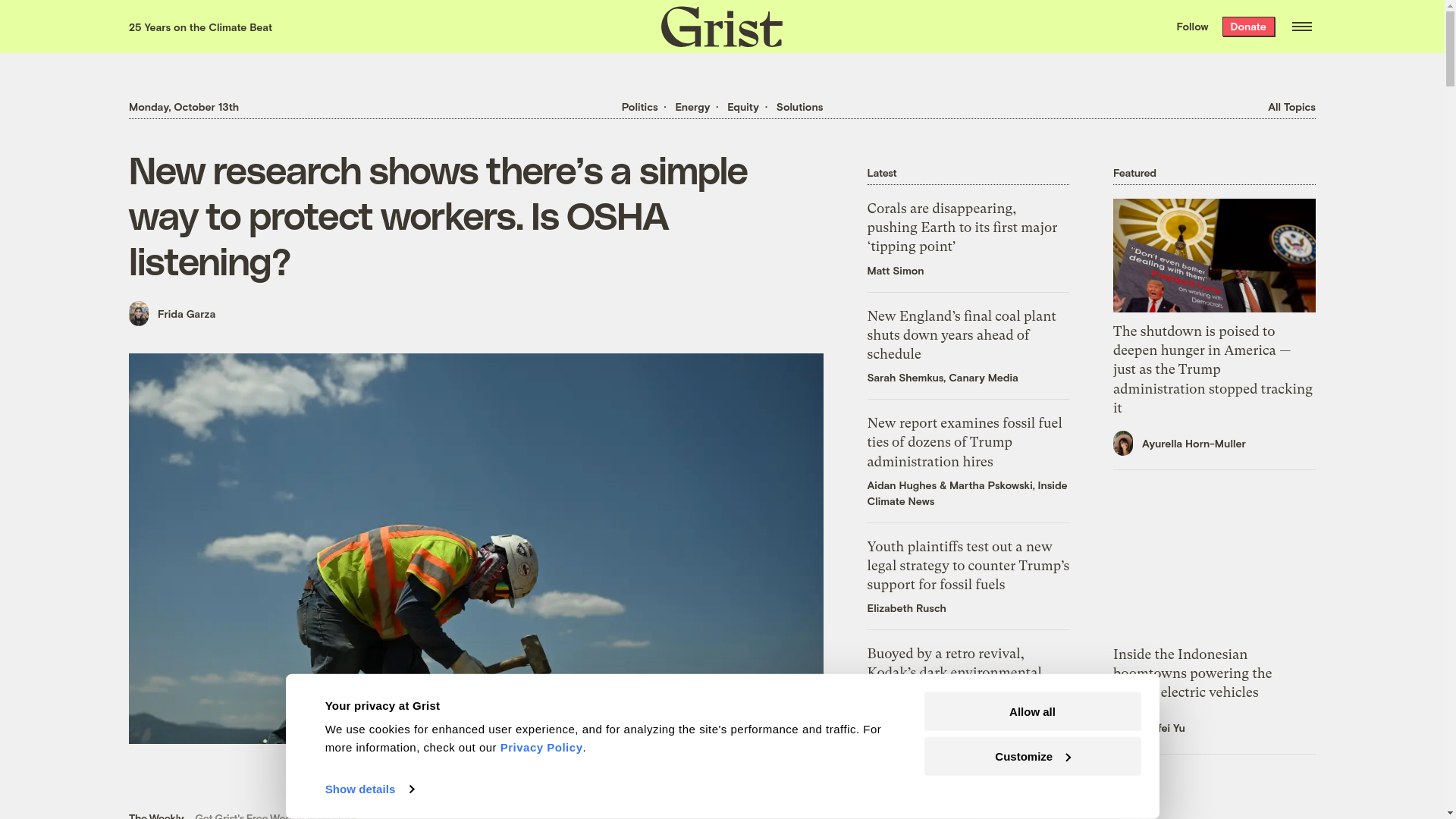 website screenshot of https://grist.org/