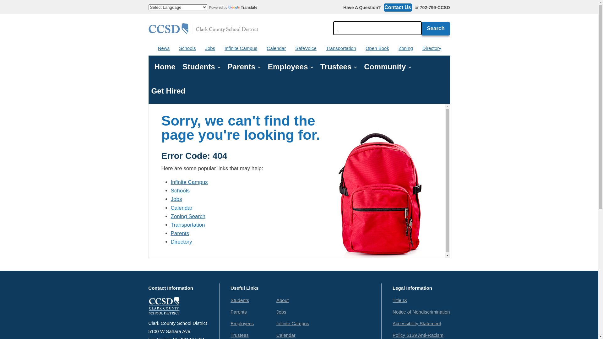 website screenshot of https://www.ccsd.net/Benefit-help