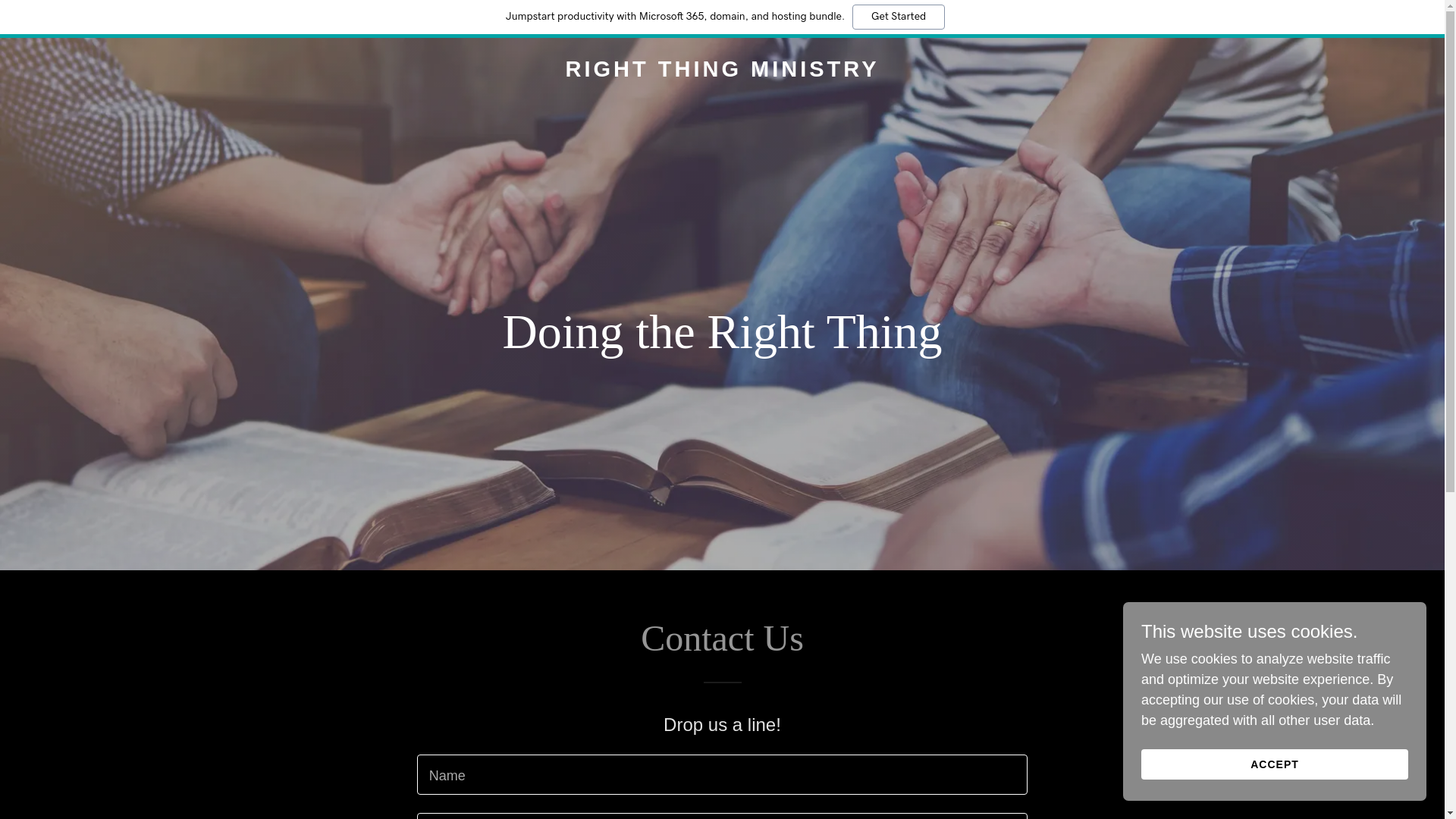 website screenshot of https://rightthingministry.org/