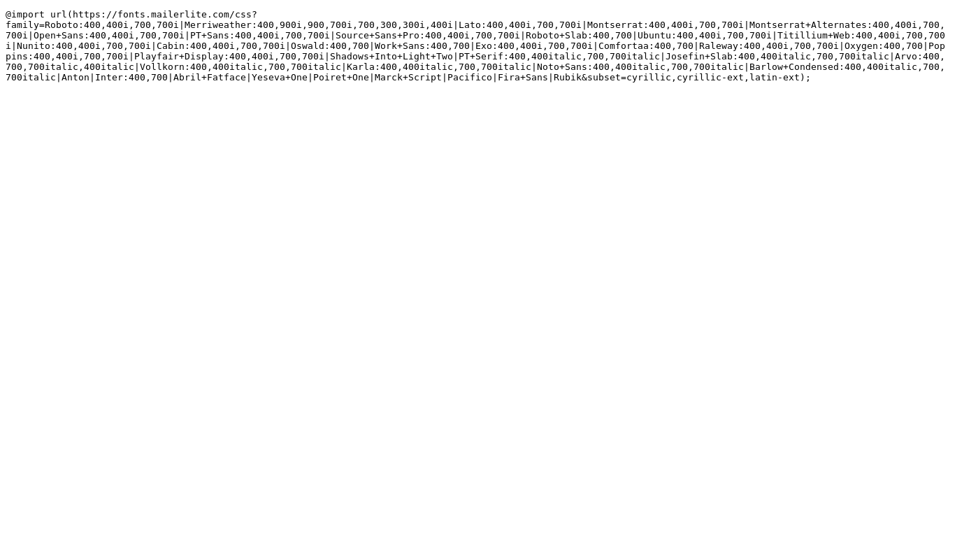 website screenshot of https://assets.mlcdn.com/fonts.css?version=1747758