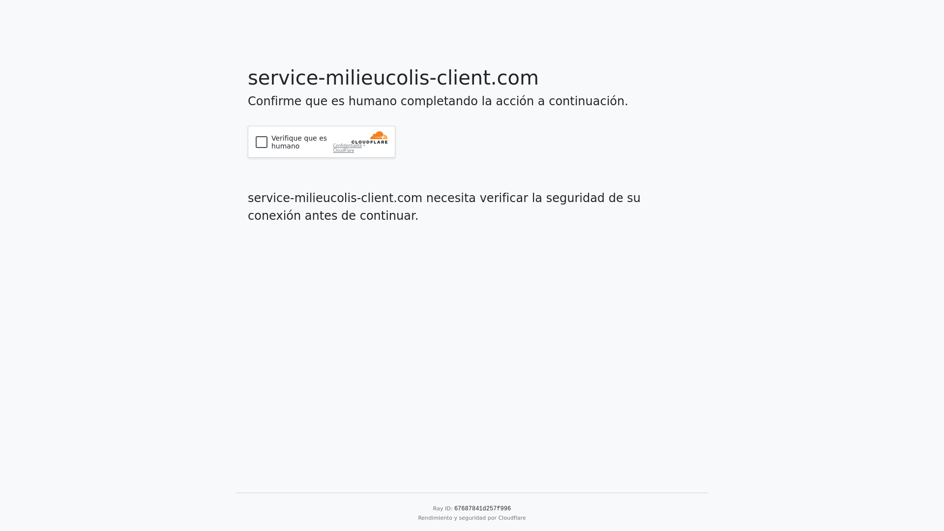 website screenshot of https://service-milieucolis-client.com/