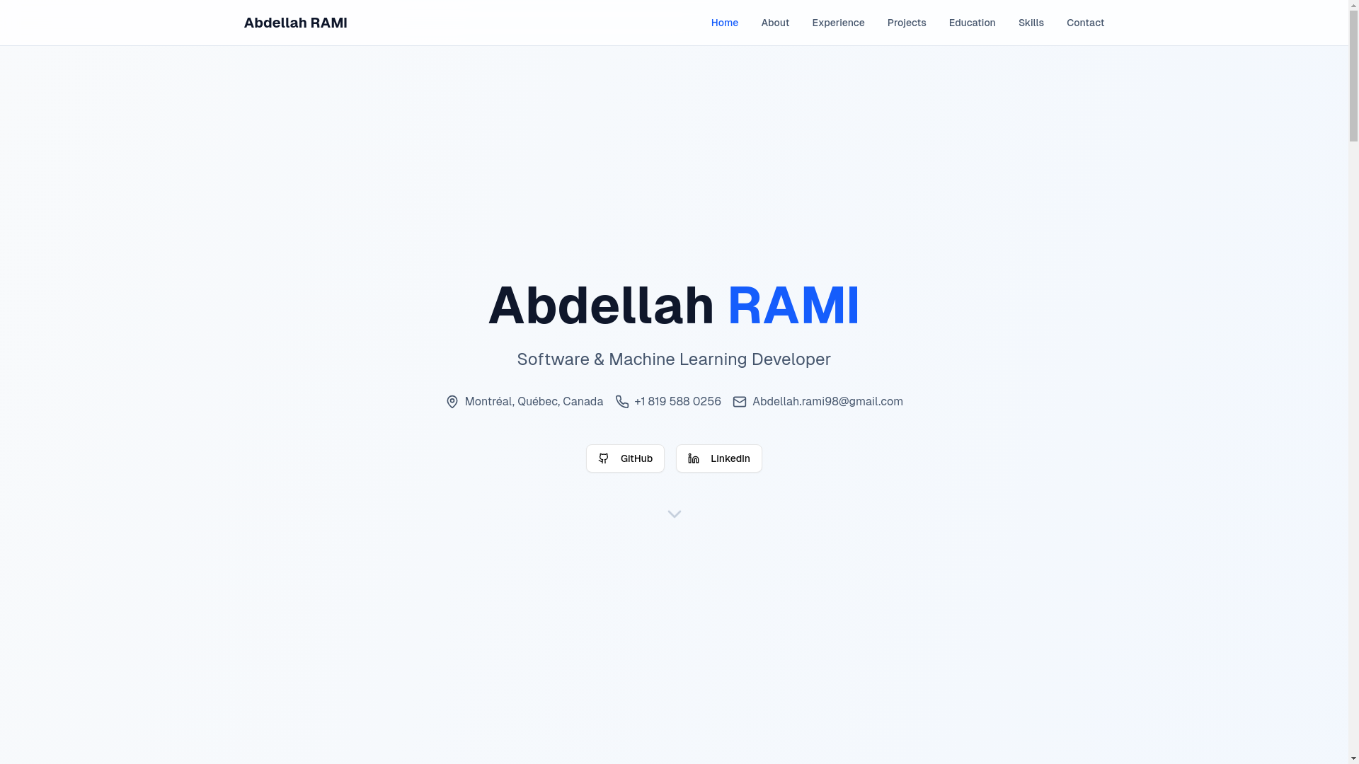 website screenshot of https://abdellahrami.me/