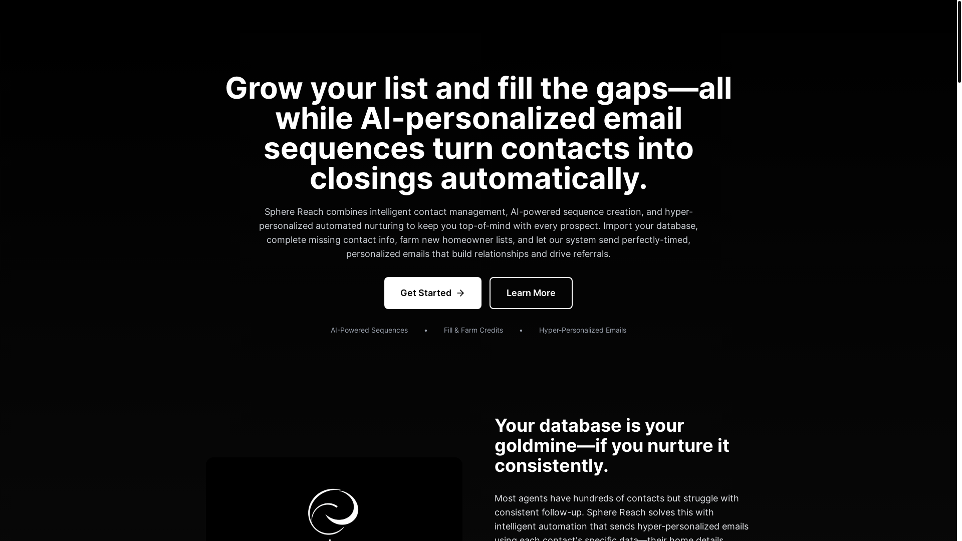 website screenshot of https://spherereachnow.com/