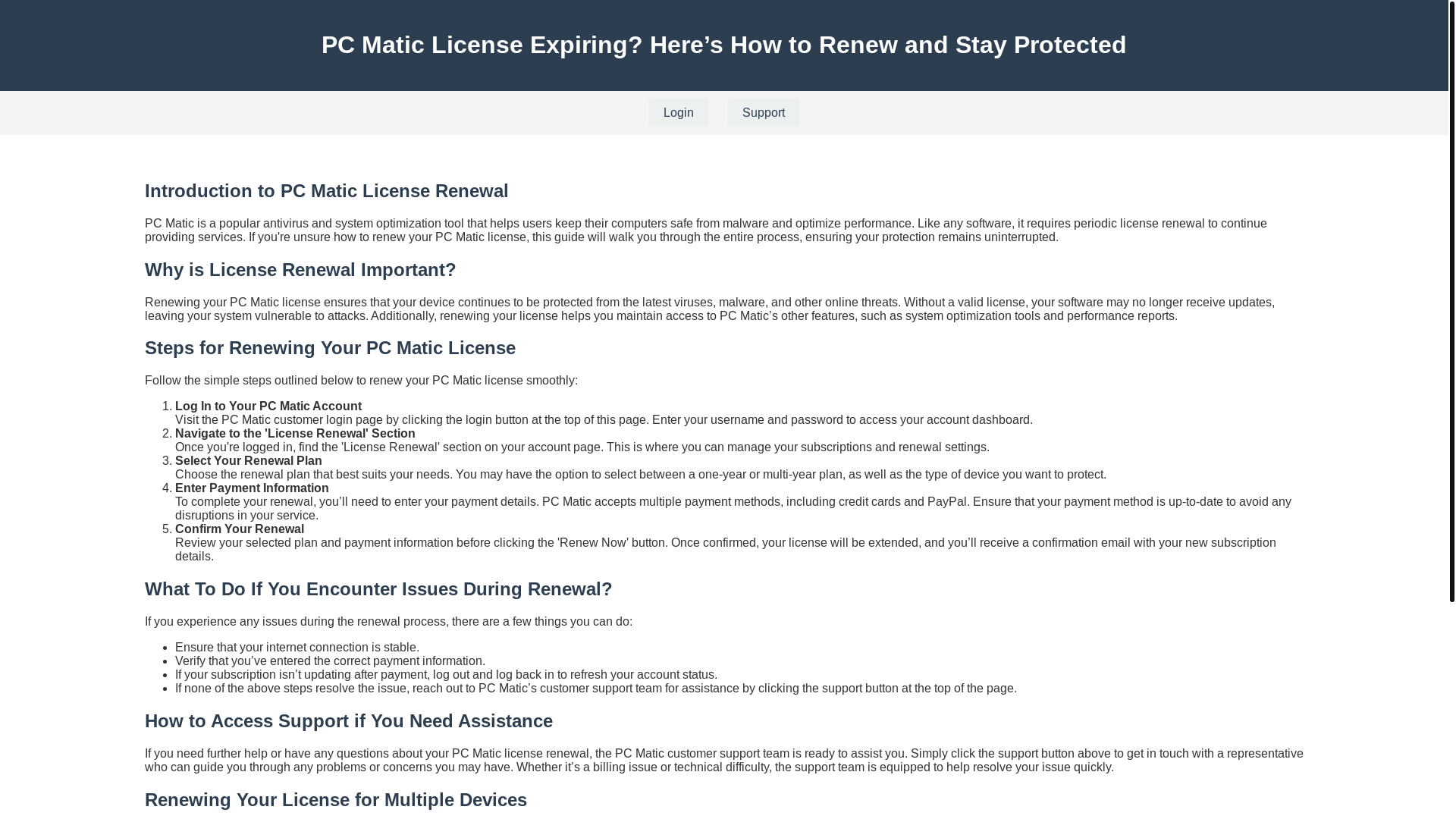 website screenshot of https://pcmaticlicenserenewal.pages.dev/
