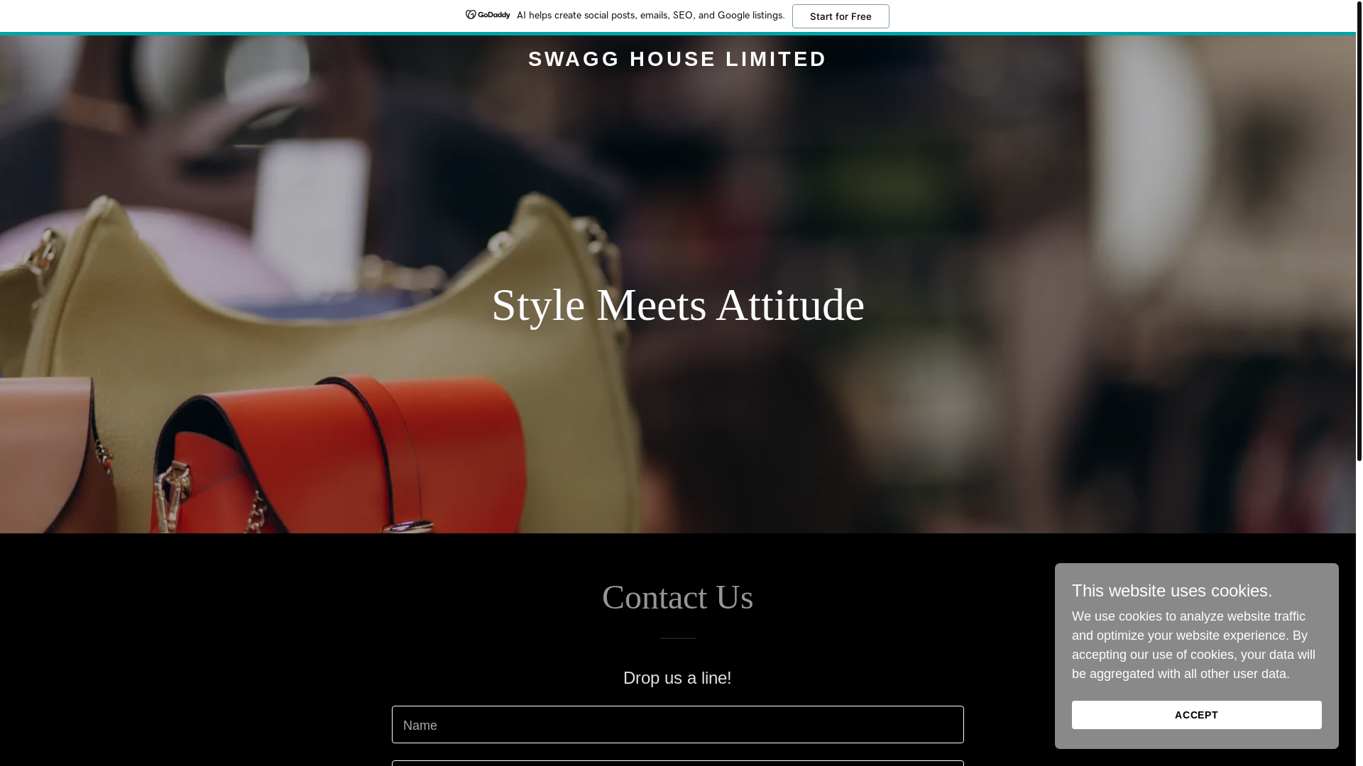 website screenshot of https://swagghouselimited.com/