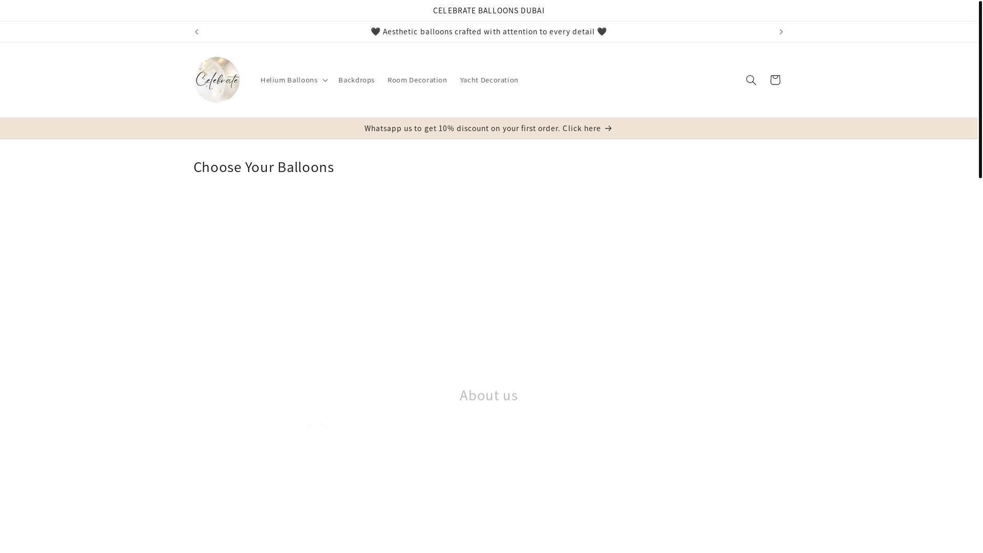 website screenshot of https://celebrateballoonsdubai.com/