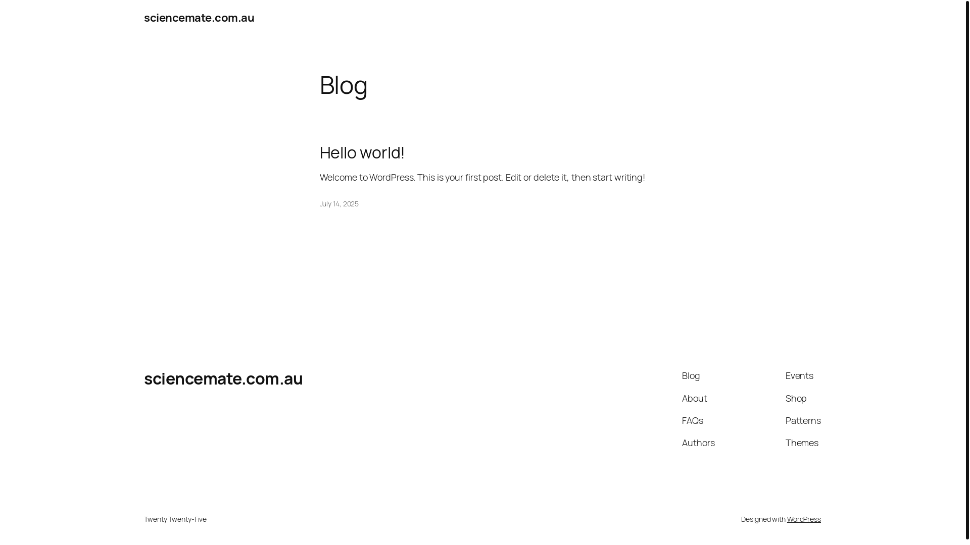 website screenshot of https://sciencemate.com.au/