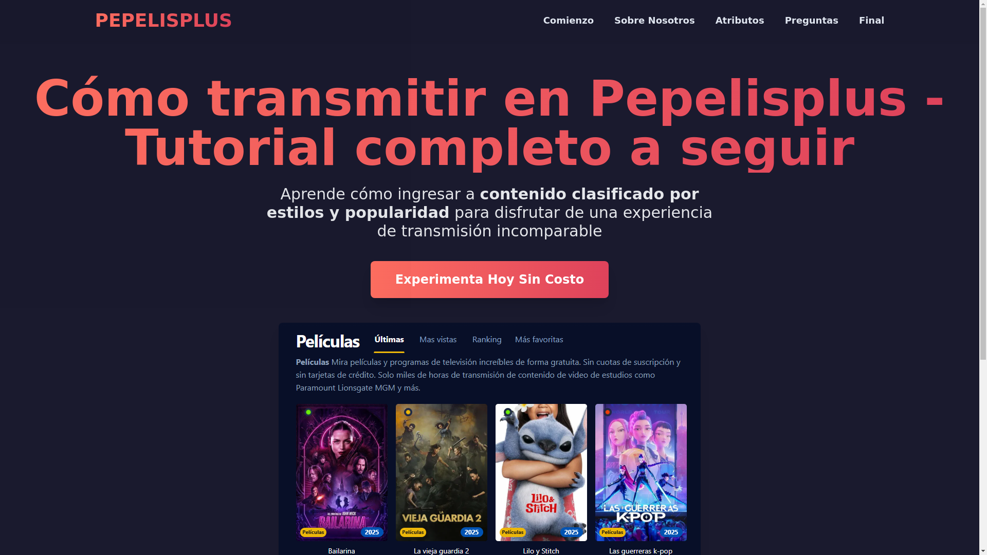 website screenshot of https://pepelisplus-sanr.pages.dev/