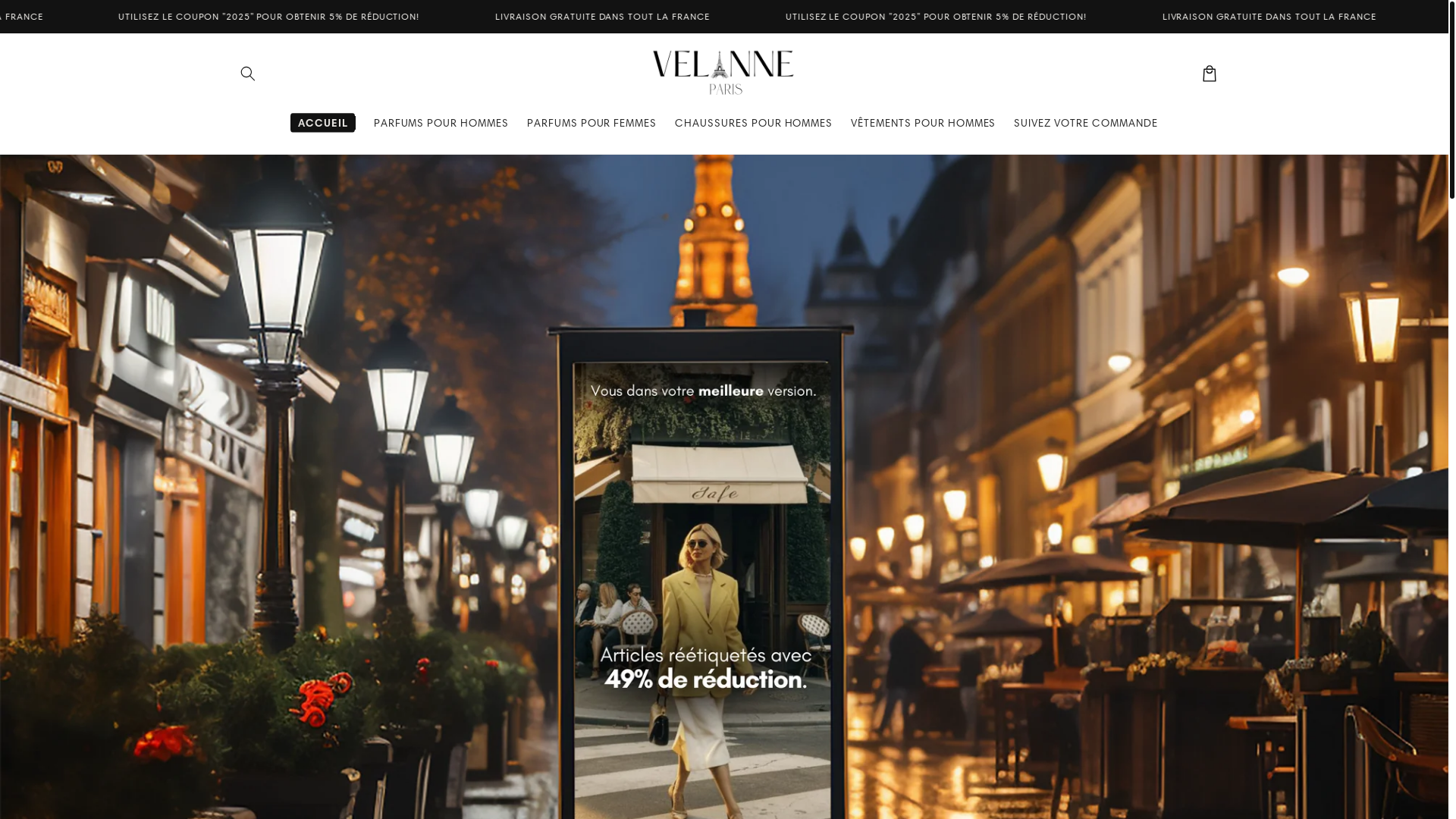 website screenshot of https://velanneparis.com/