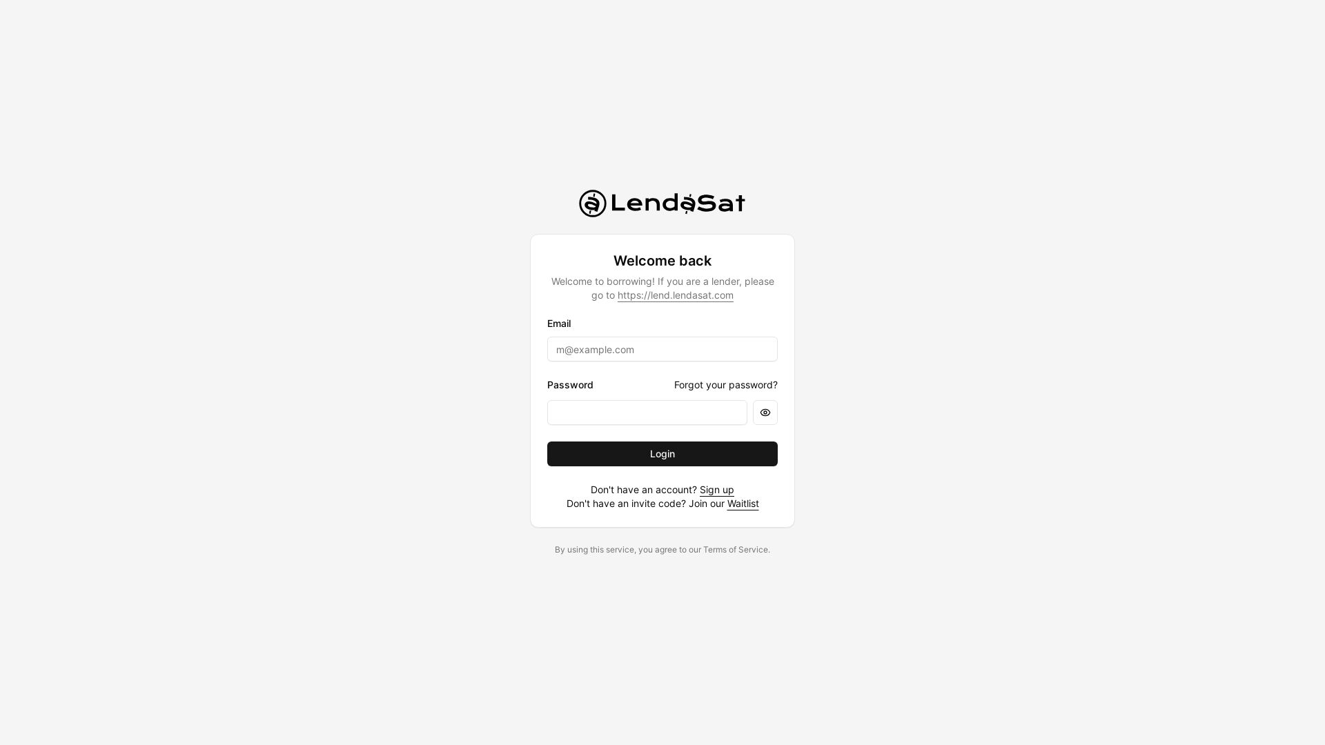 website screenshot of https://lendasat-borrower-signet.pages.dev/
