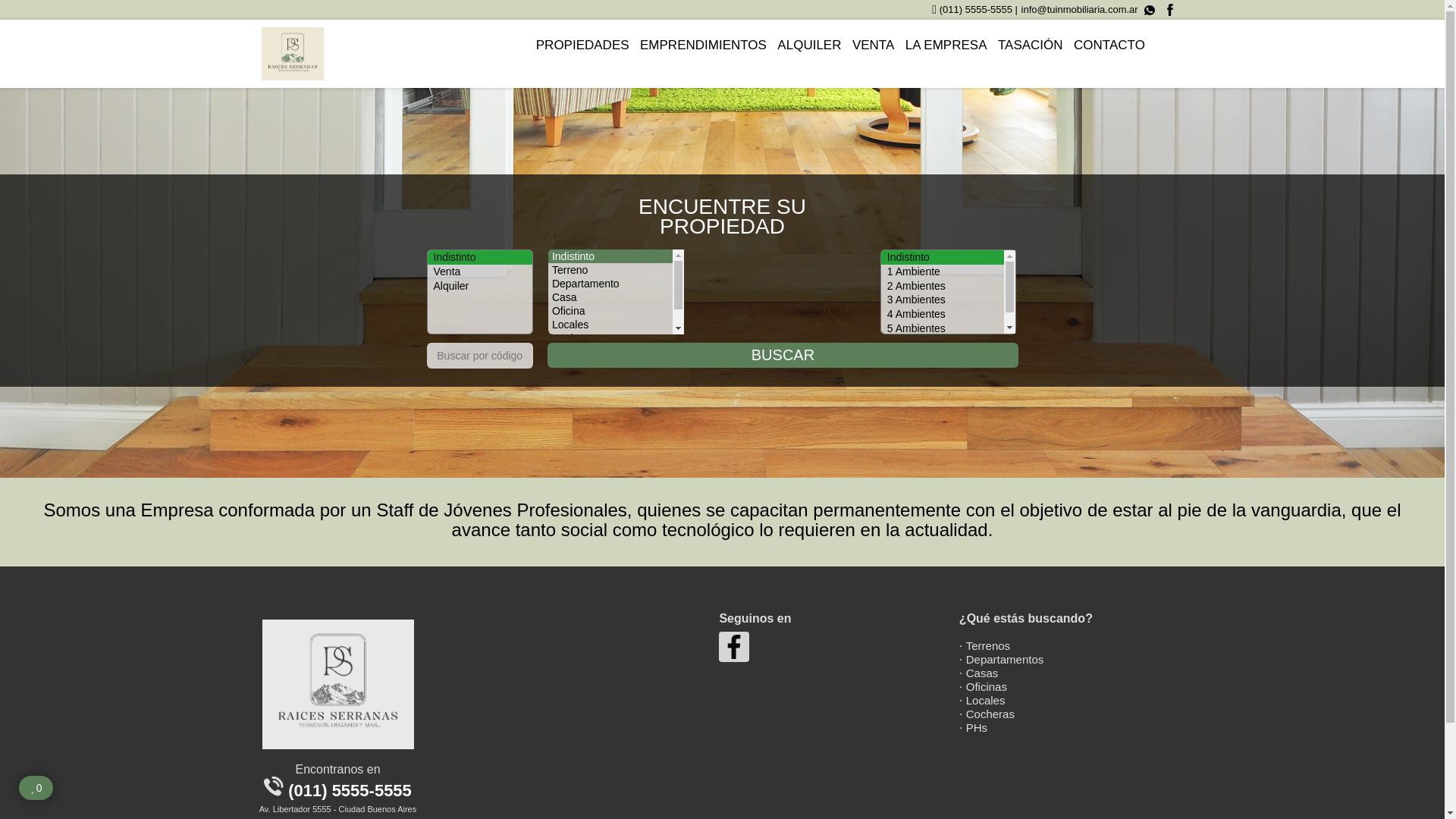 website screenshot of https://raicesserranas.com.ar/