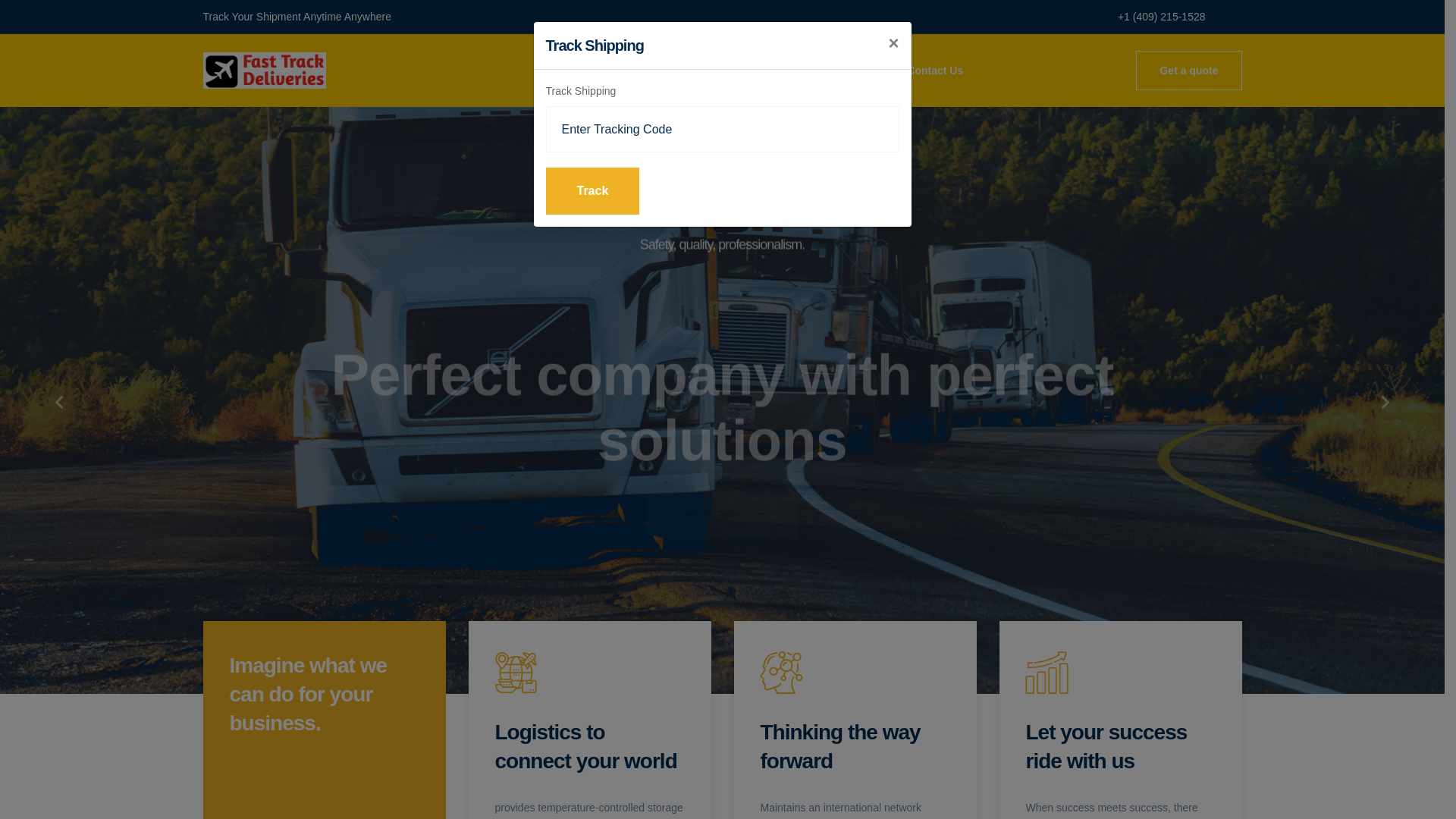 website screenshot of https://fasttracksdeliveries.com/