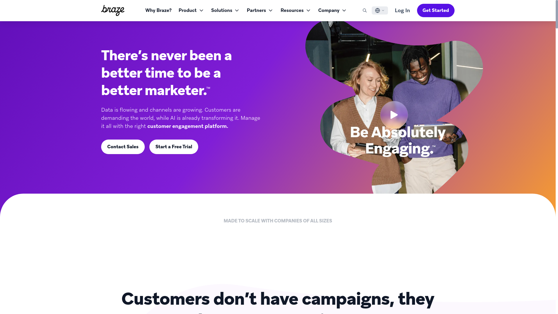 website screenshot of https://www.braze.com/