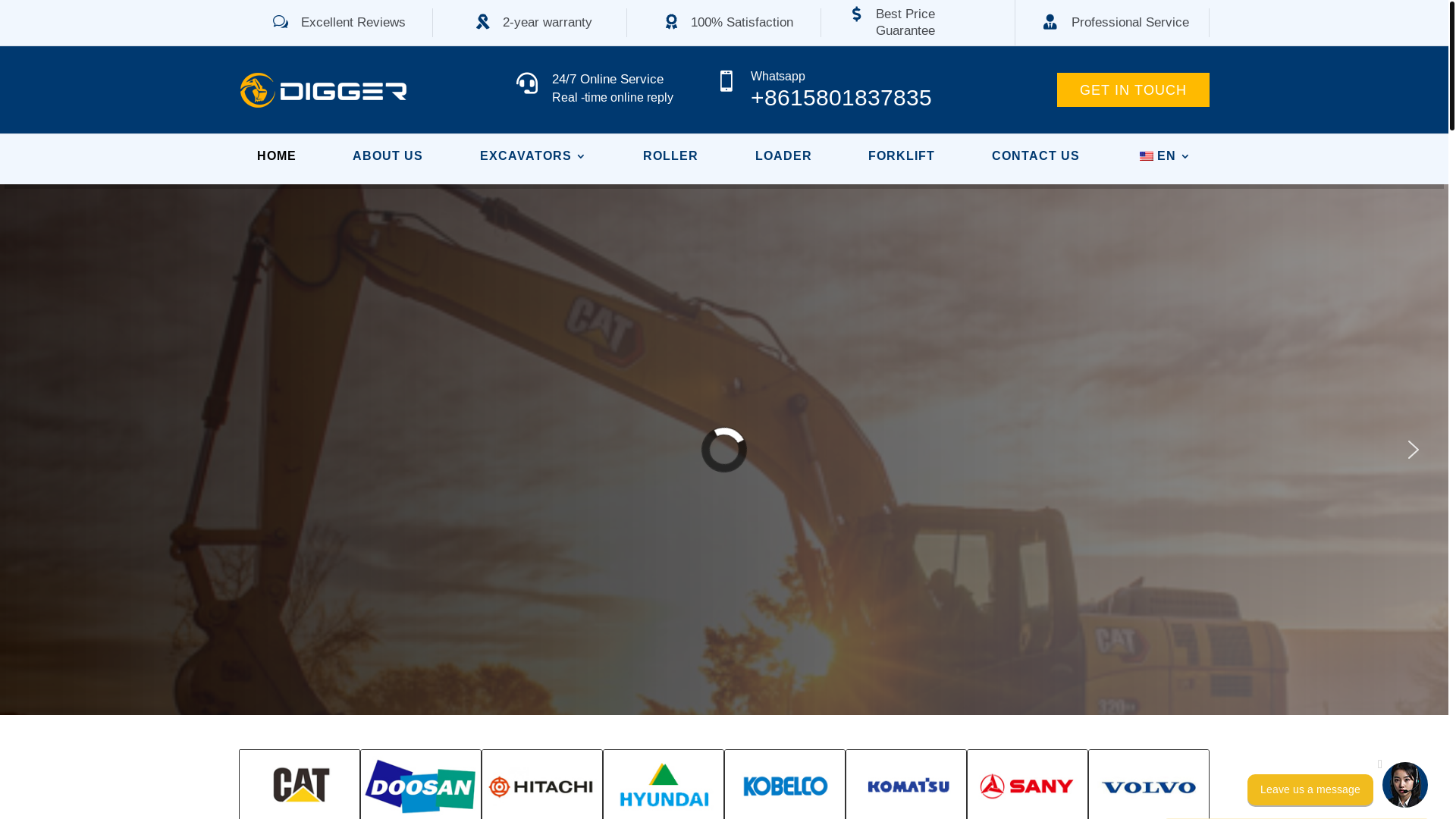 website screenshot of https://dgexcavator.com/
