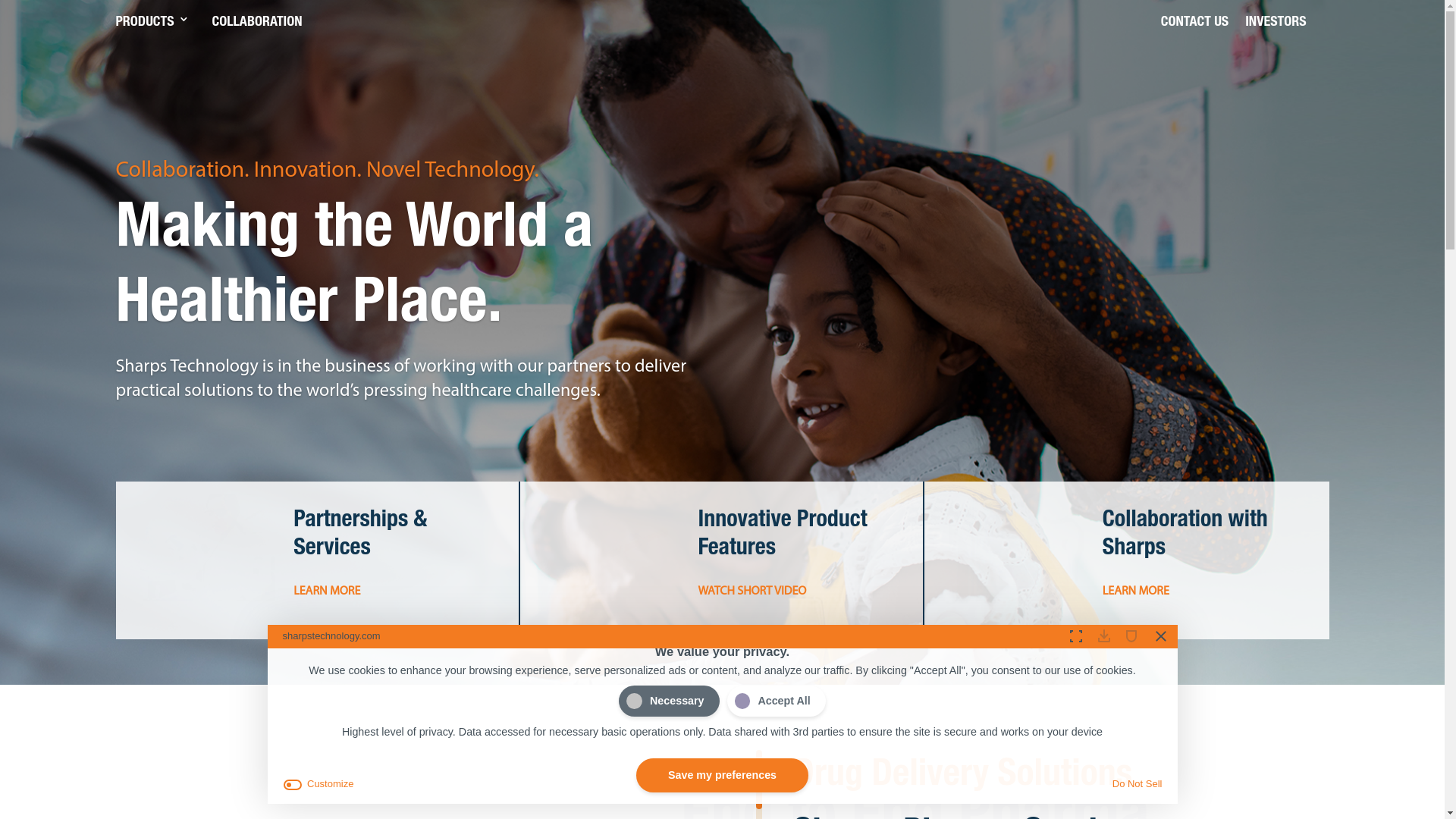 website screenshot of https://sharpstechnology.services/