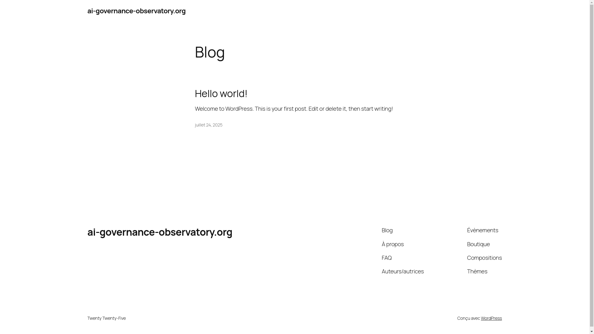 website screenshot of https://ai-governance-observatory.org/