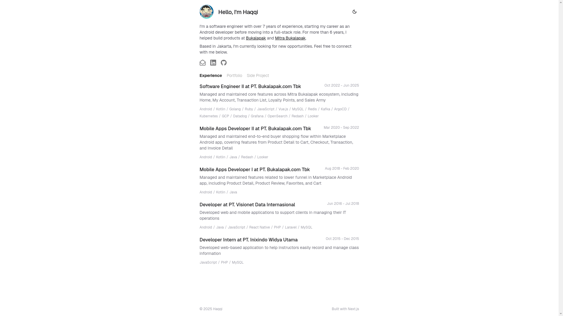 website screenshot of https://haqiqiw.com/