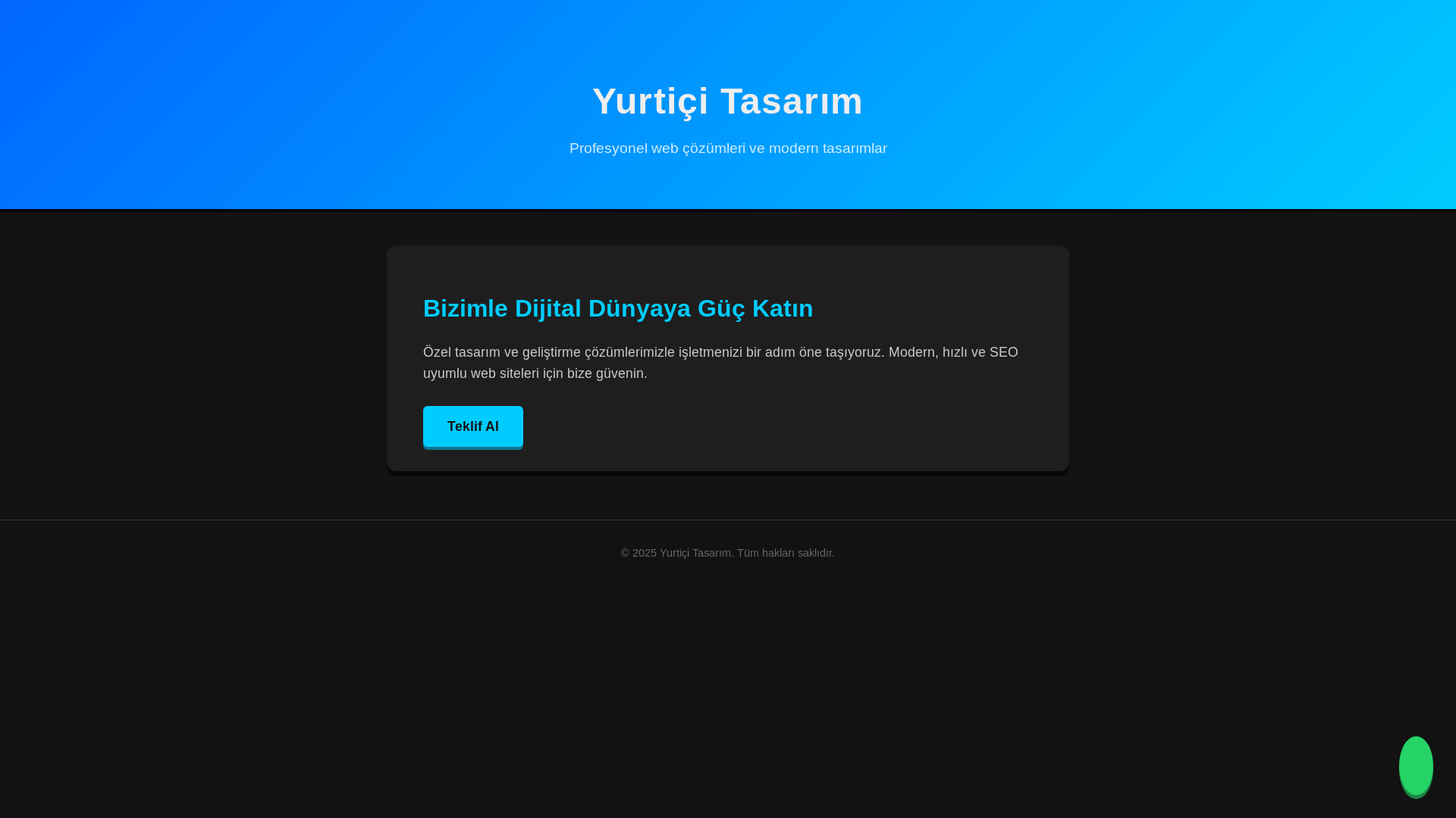 website screenshot of https://yurticitasarim.com/