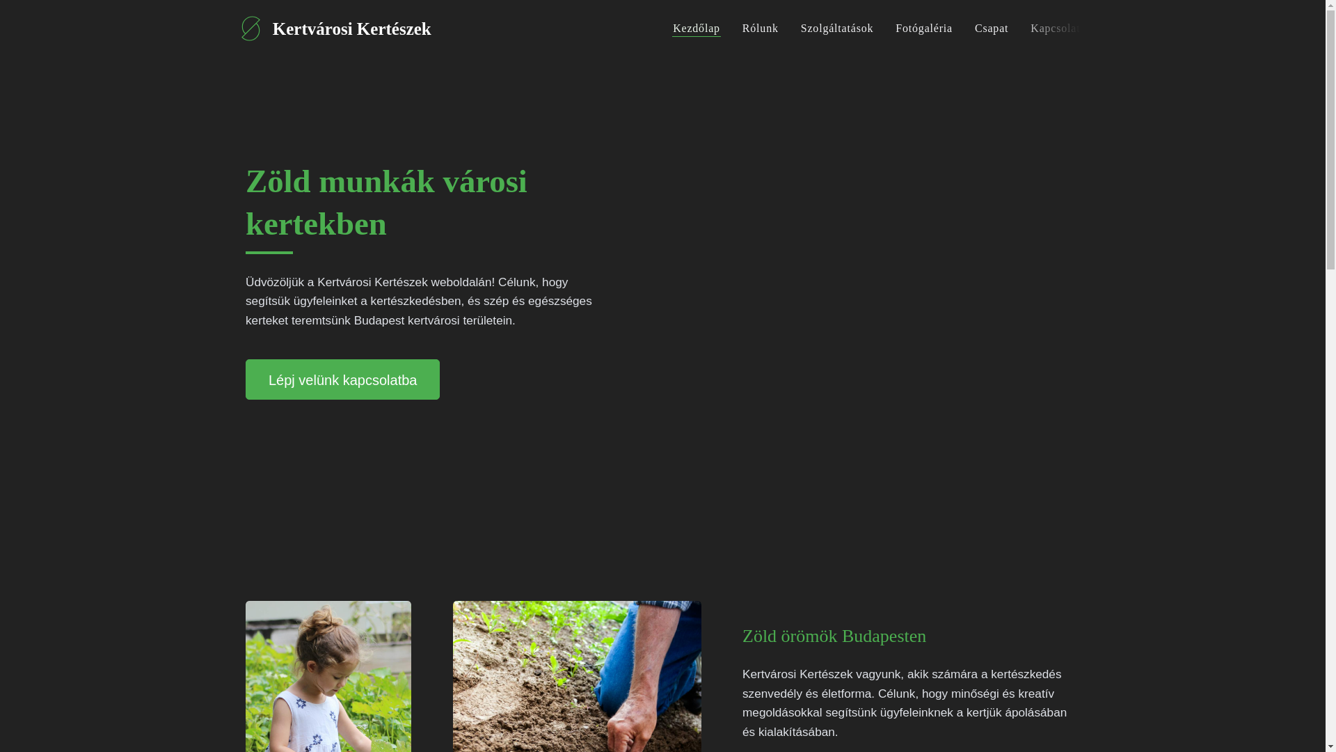 website screenshot of https://kertvarosi-kerteszek.hu/