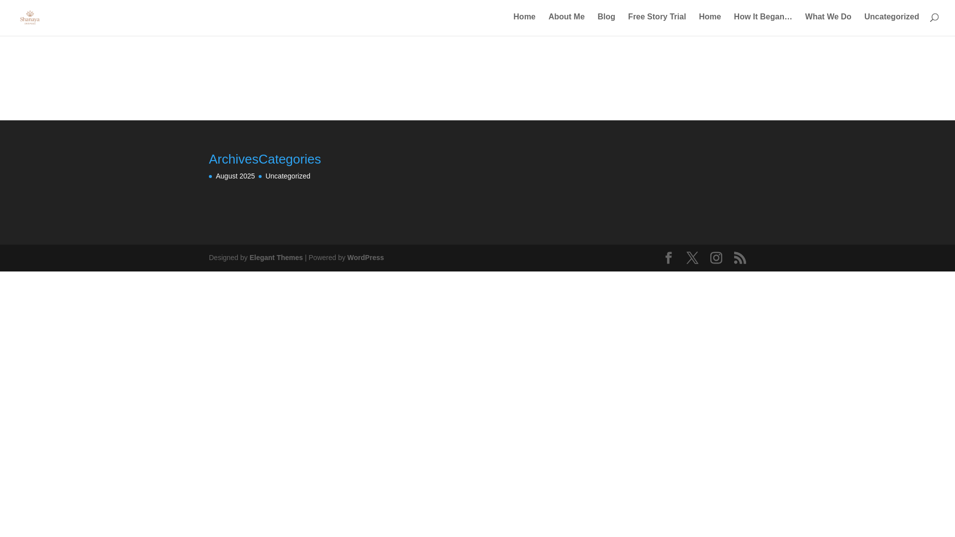website screenshot of https://shanayainspire.com/