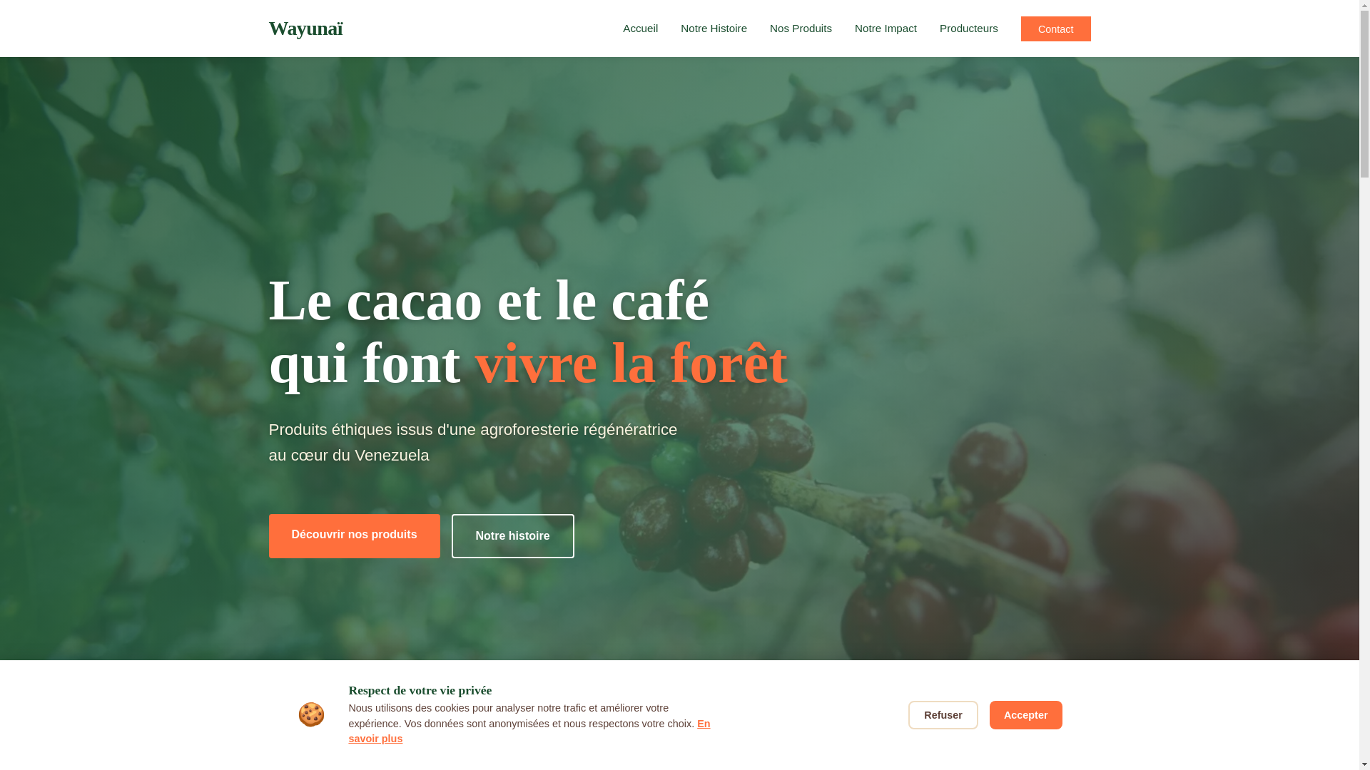 website screenshot of https://wayunai.fr/