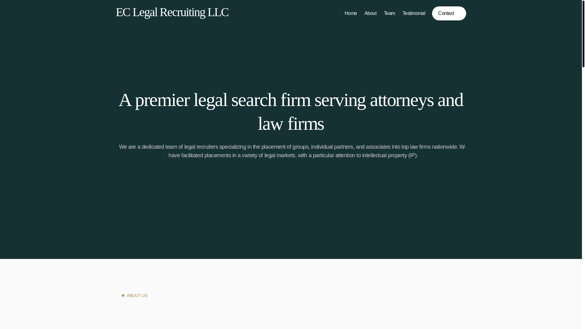 website screenshot of https://eclegalrecruiting.com/