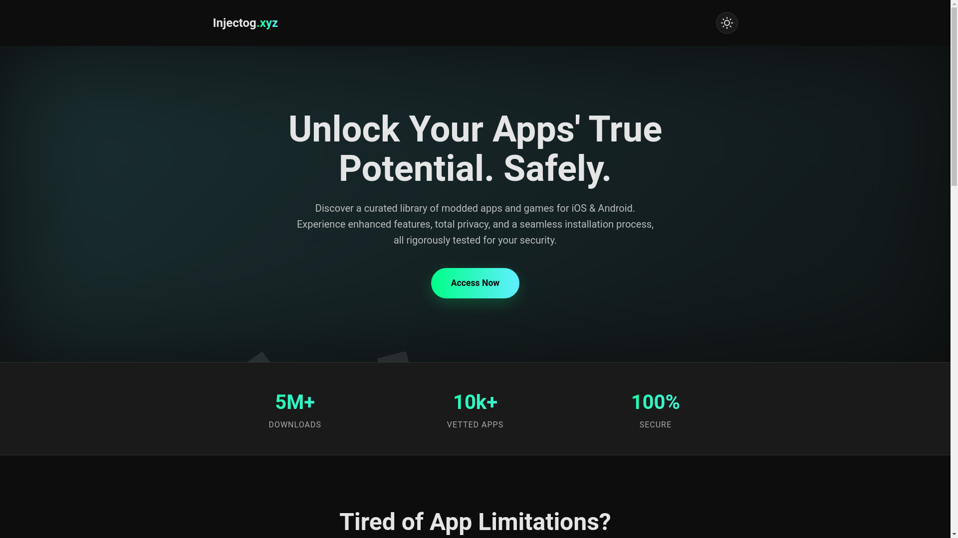 website screenshot of https://injectogxyz.pages.dev/