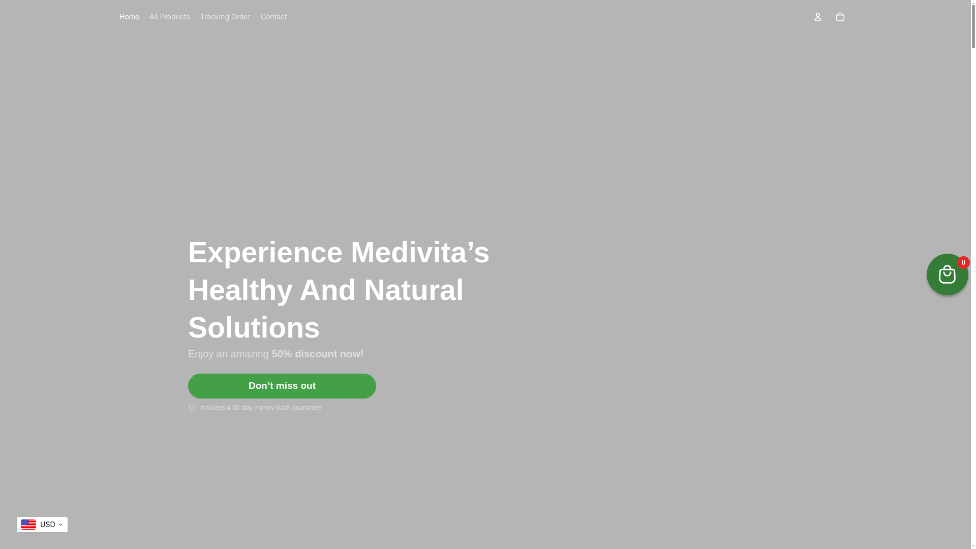 website screenshot of https://mymedivita.com/