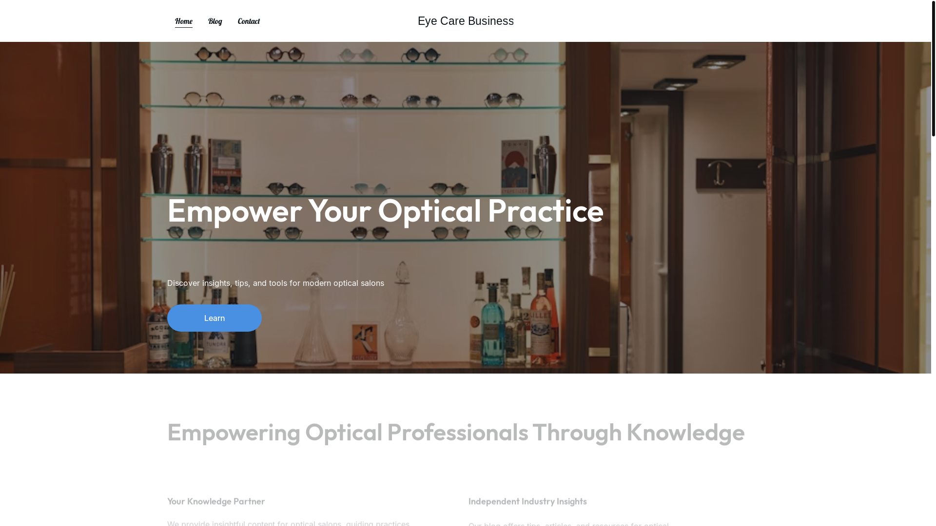 website screenshot of https://eyecarebusiness.org/