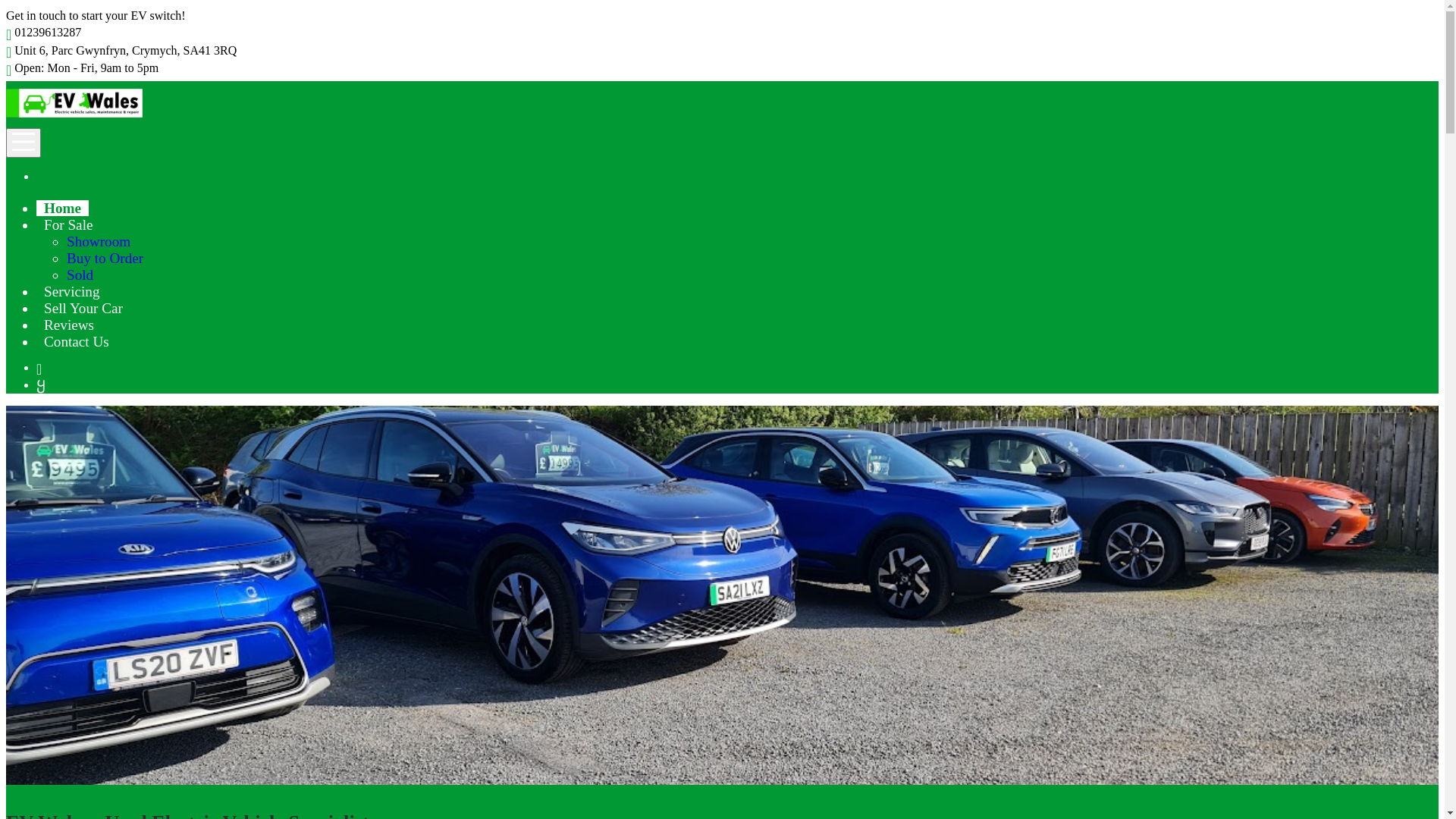 website screenshot of https://electricvehicleswales.co.uk/