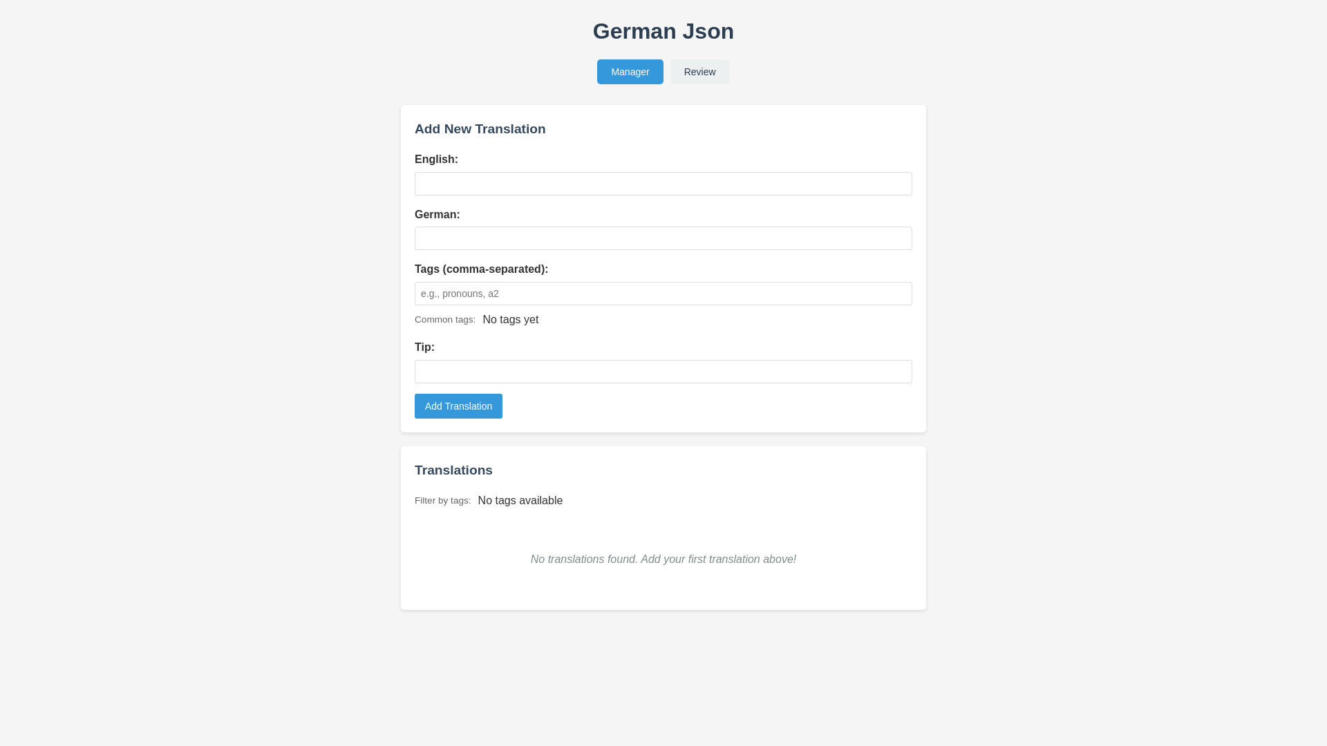 website screenshot of https://german-json.pages.dev/