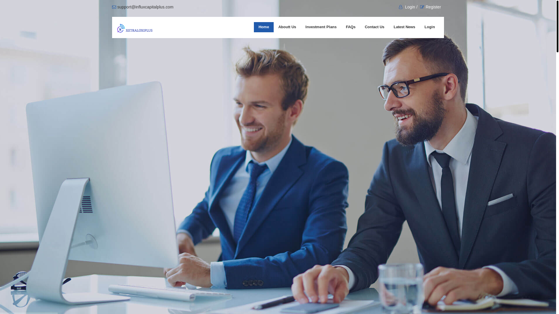 website screenshot of https://influxcapitalplus.com/
