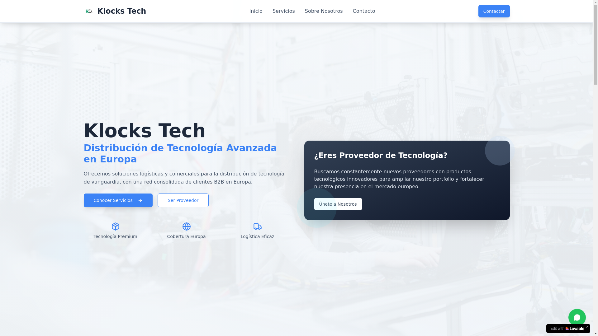 website screenshot of https://klockstech.com/