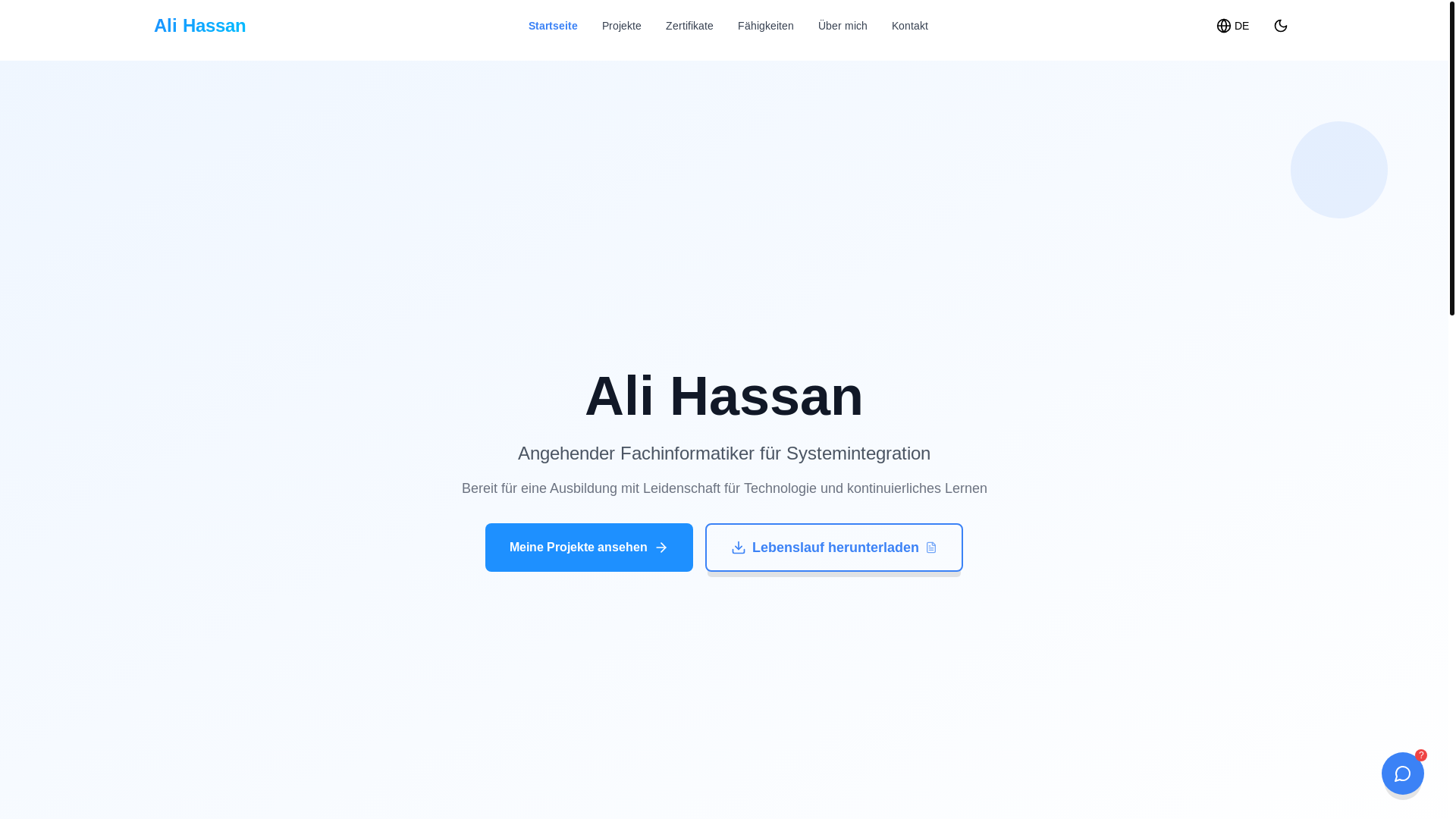 website screenshot of https://ali-m-hassan.de/