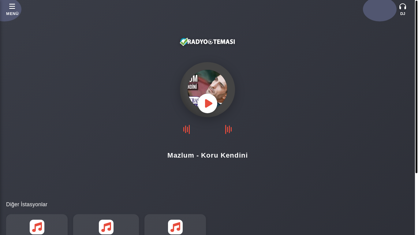 website screenshot of https://radyotemasi.xyz