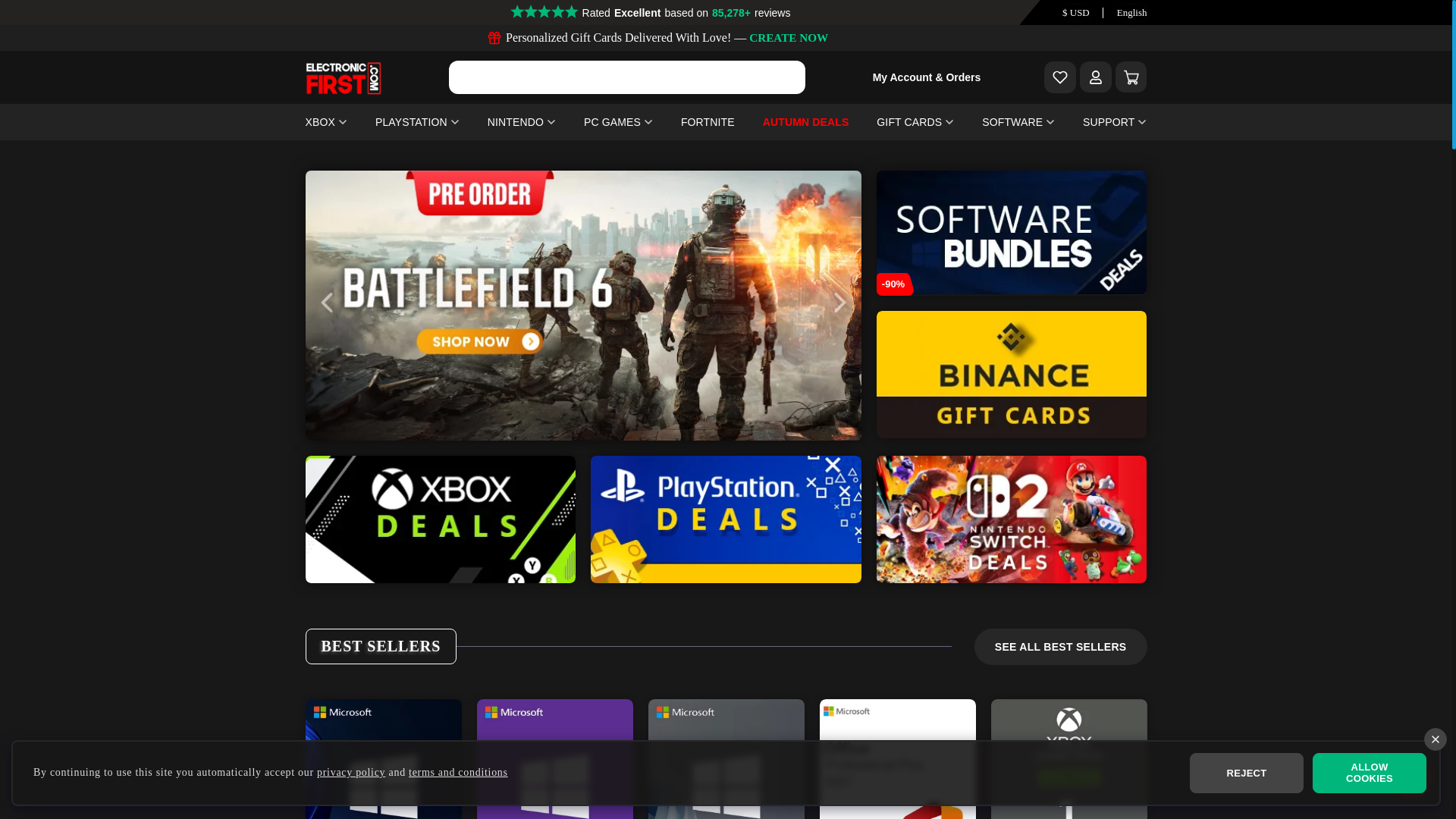 website screenshot of https://www.electronicfirst.com/