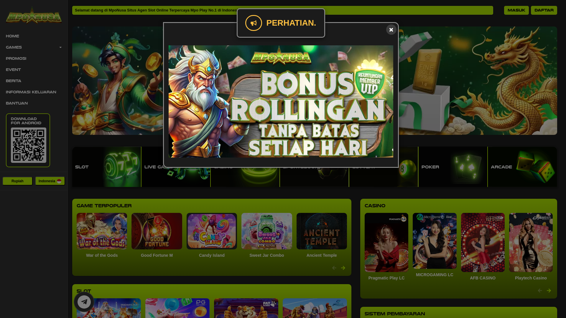 website screenshot of https://mponusamax.online/